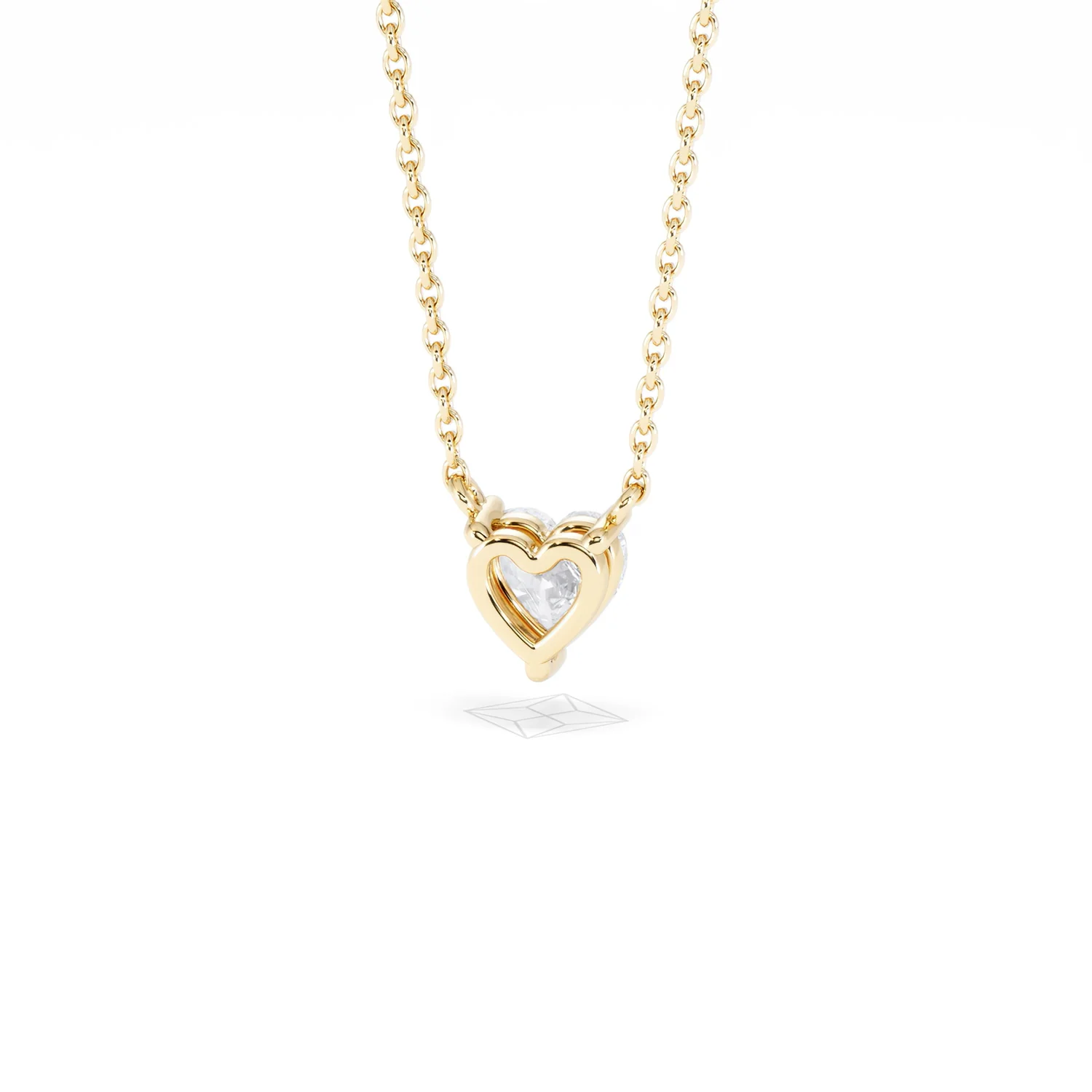 Wanderlust Floating Heart Cut Lab Diamond Solitaire Necklace 0.50ct H/SI in 9K Gold - Image 47