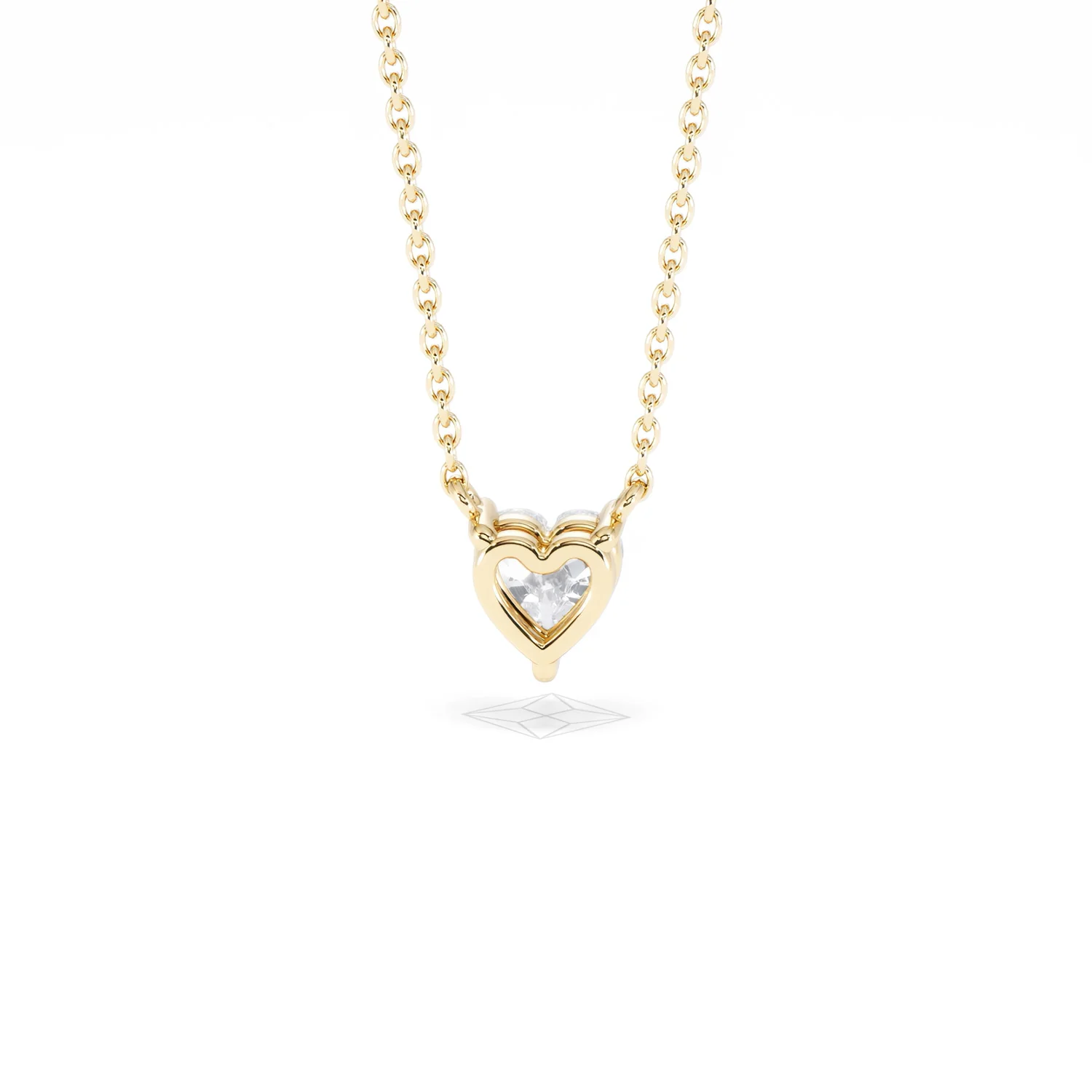 Wanderlust Floating Heart Cut Lab Diamond Solitaire Necklace 0.50ct H/SI in 9K Gold - Image 49