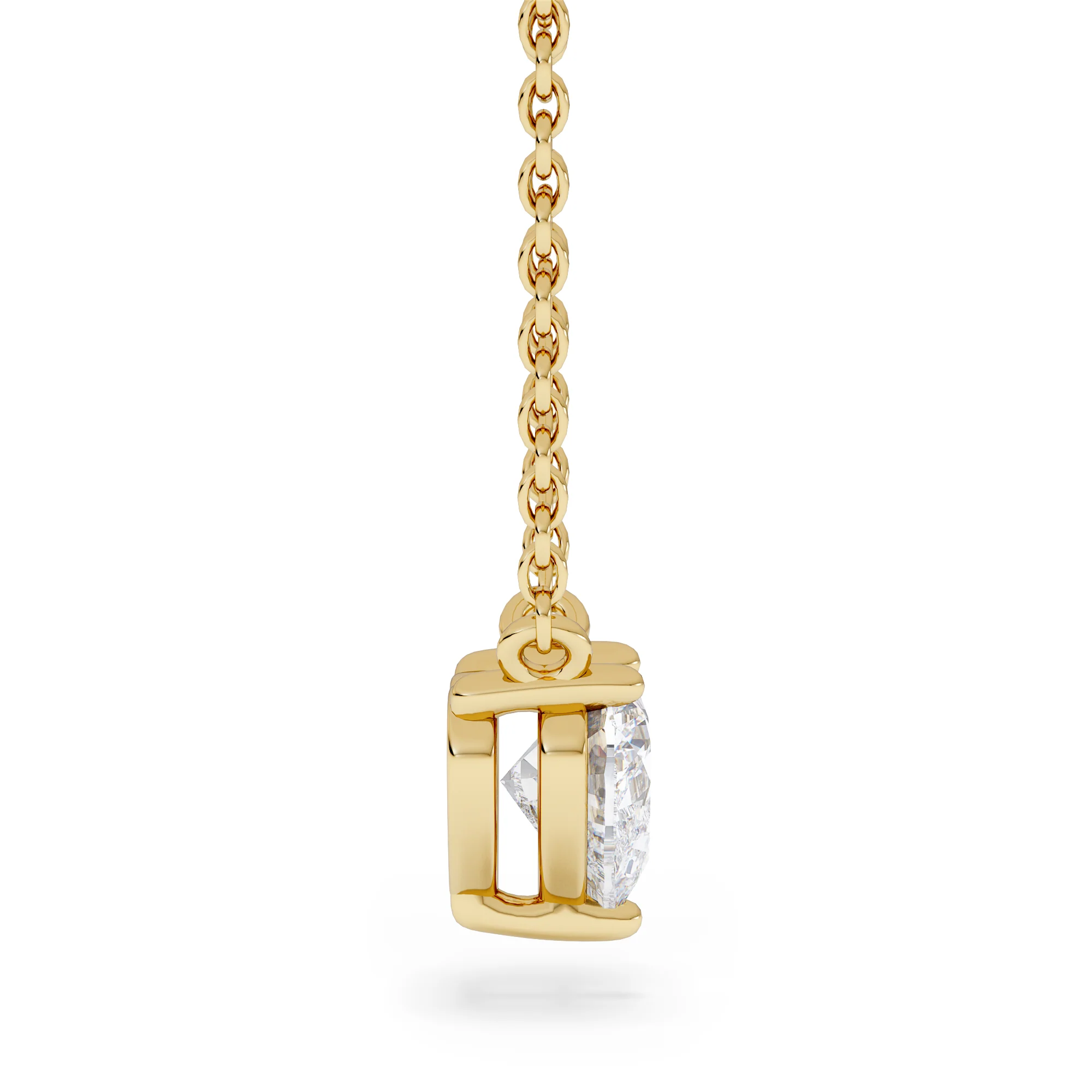 Wanderlust Floating Heart Cut Lab Diamond Solitaire Necklace 0.50ct H/SI in 9K Gold - Image 5