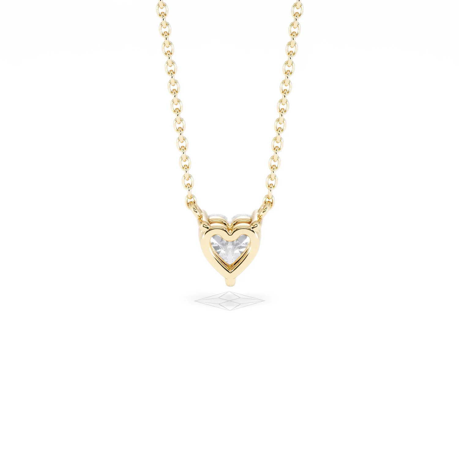Wanderlust Floating Heart Cut Lab Diamond Solitaire Necklace 0.50ct H/SI in 9K Gold - Image 50