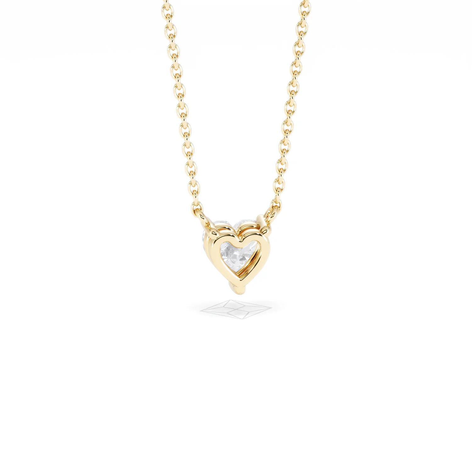 Wanderlust Floating Heart Cut Lab Diamond Solitaire Necklace 0.50ct H/SI in 9K Gold - Image 52