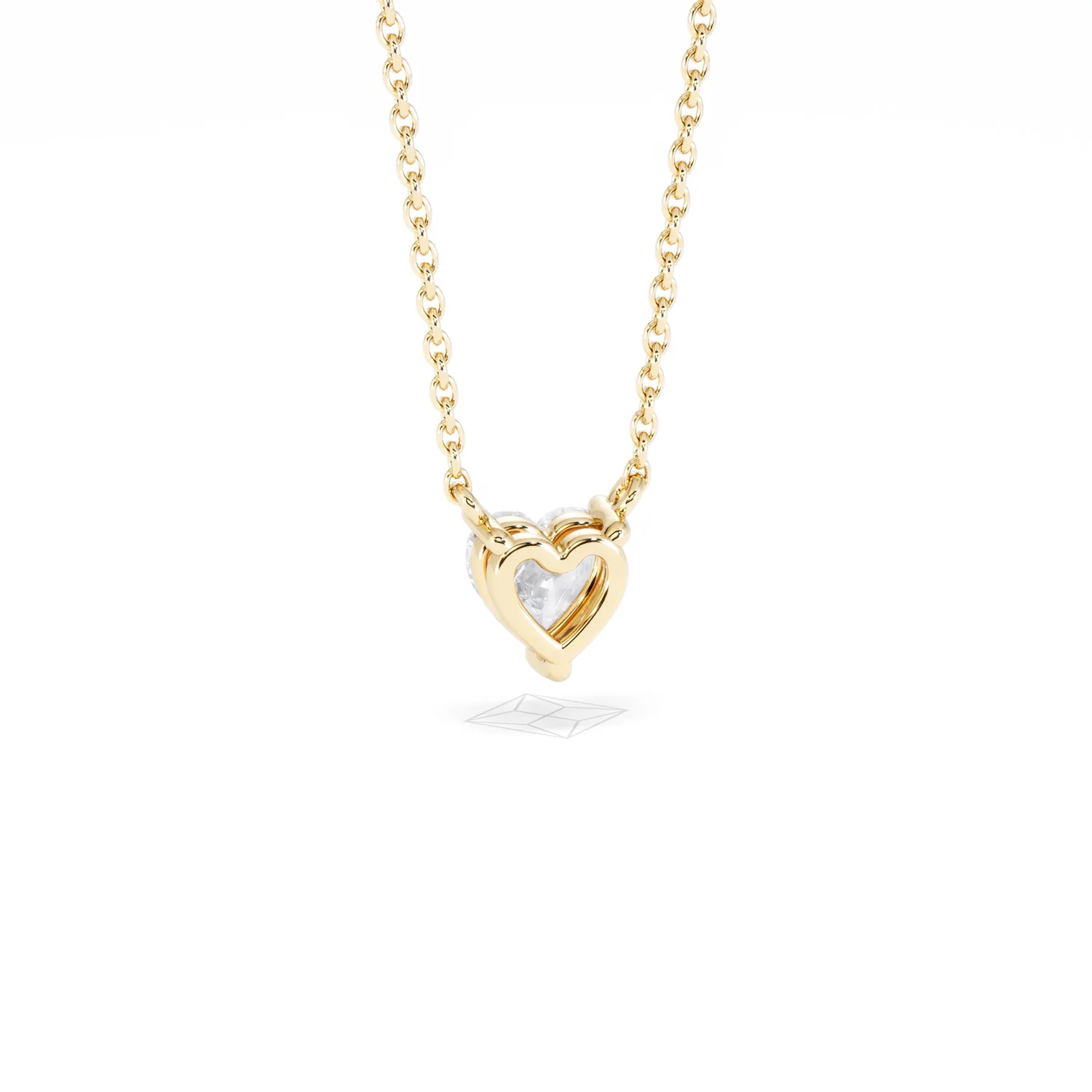 Wanderlust Floating Heart Cut Lab Diamond Solitaire Necklace 0.50ct H/SI in 9K Gold - Image 53