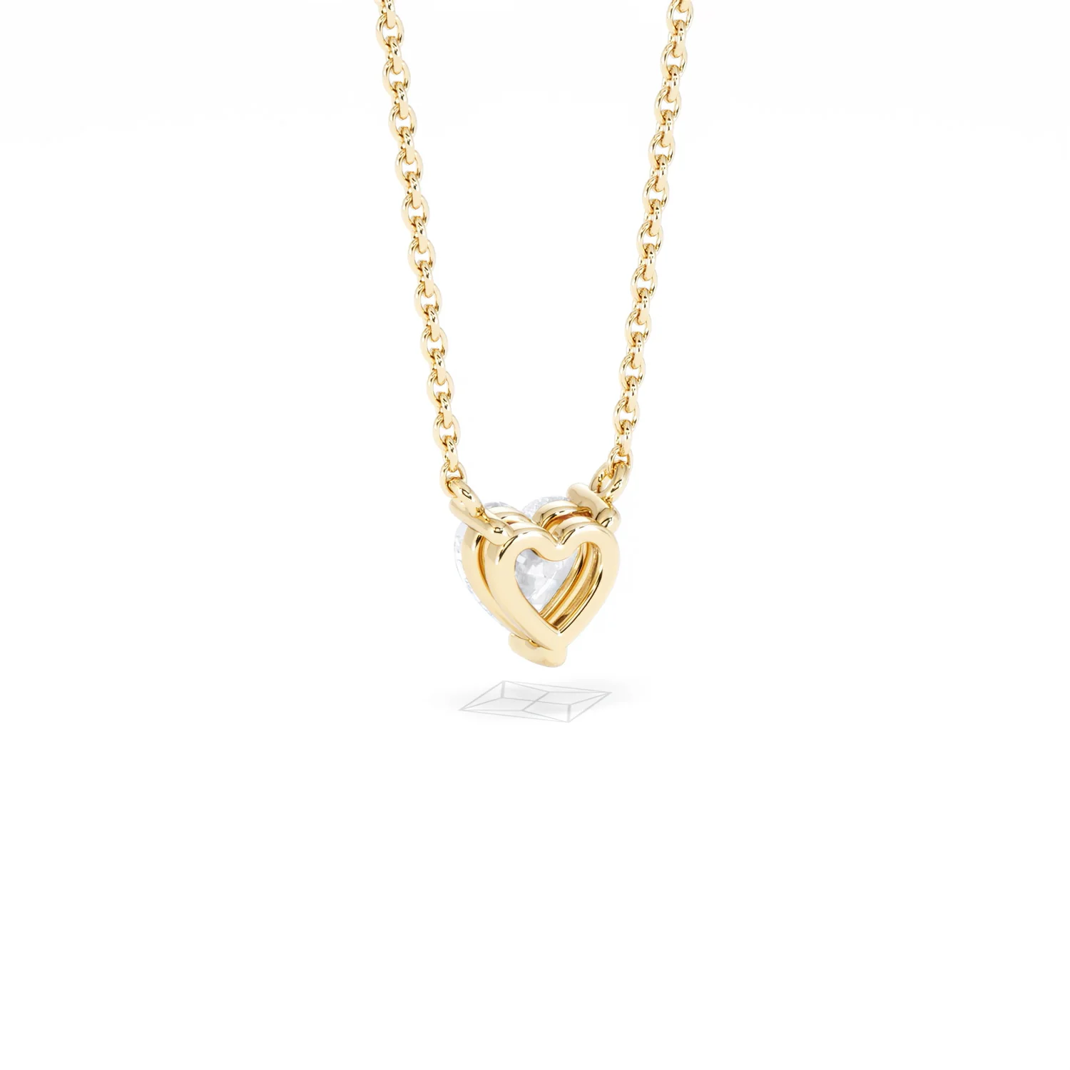 Wanderlust Floating Heart Cut Lab Diamond Solitaire Necklace 0.50ct H/SI in 9K Gold - Image 55