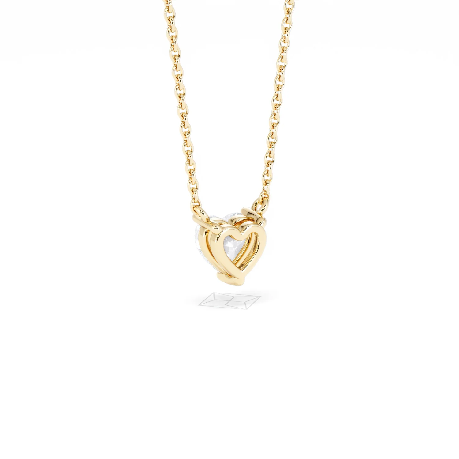 Wanderlust Floating Heart Cut Lab Diamond Solitaire Necklace 0.50ct H/SI in 9K Gold - Image 56
