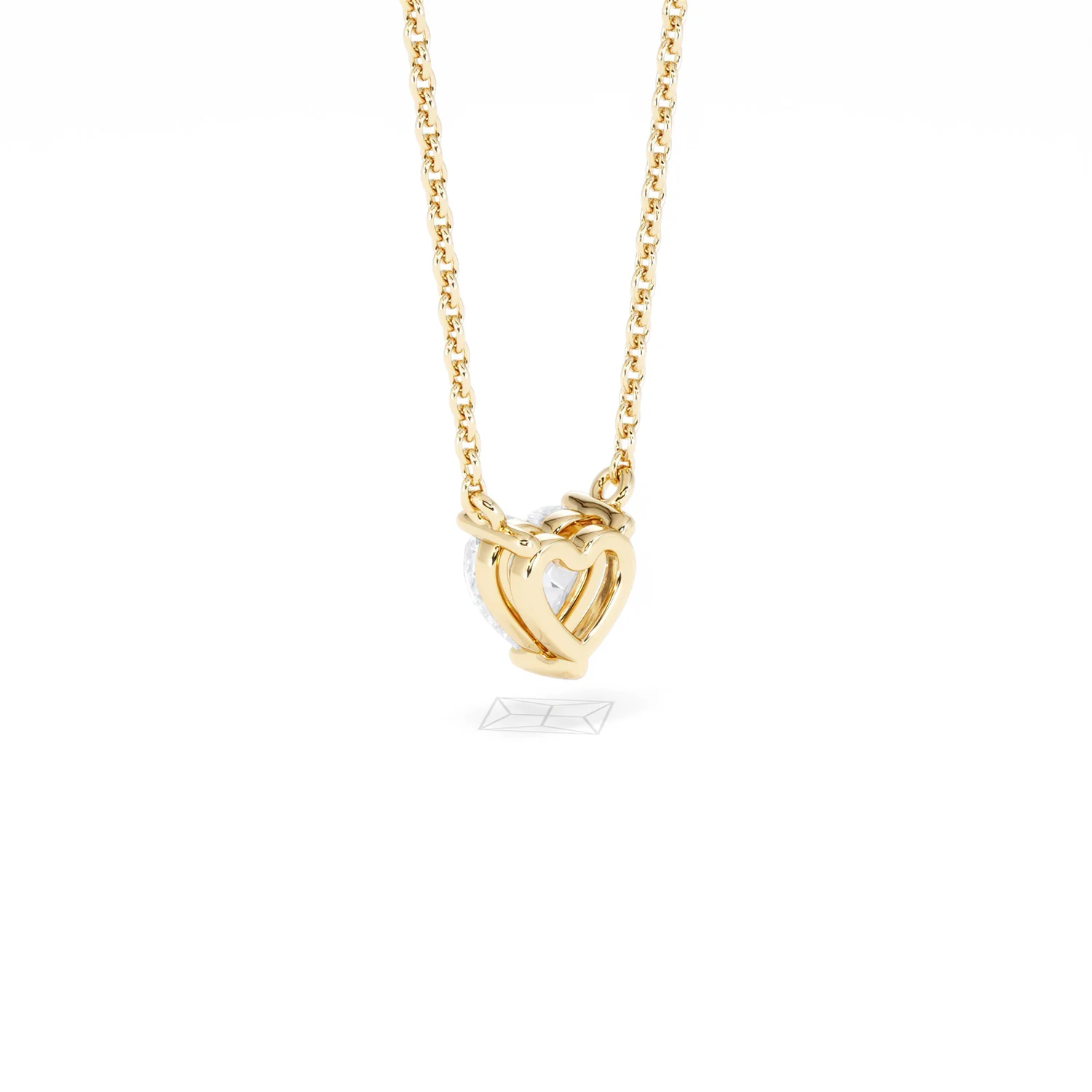 Wanderlust Floating Heart Cut Lab Diamond Solitaire Necklace 0.50ct H/SI in 9K Gold - Image 58