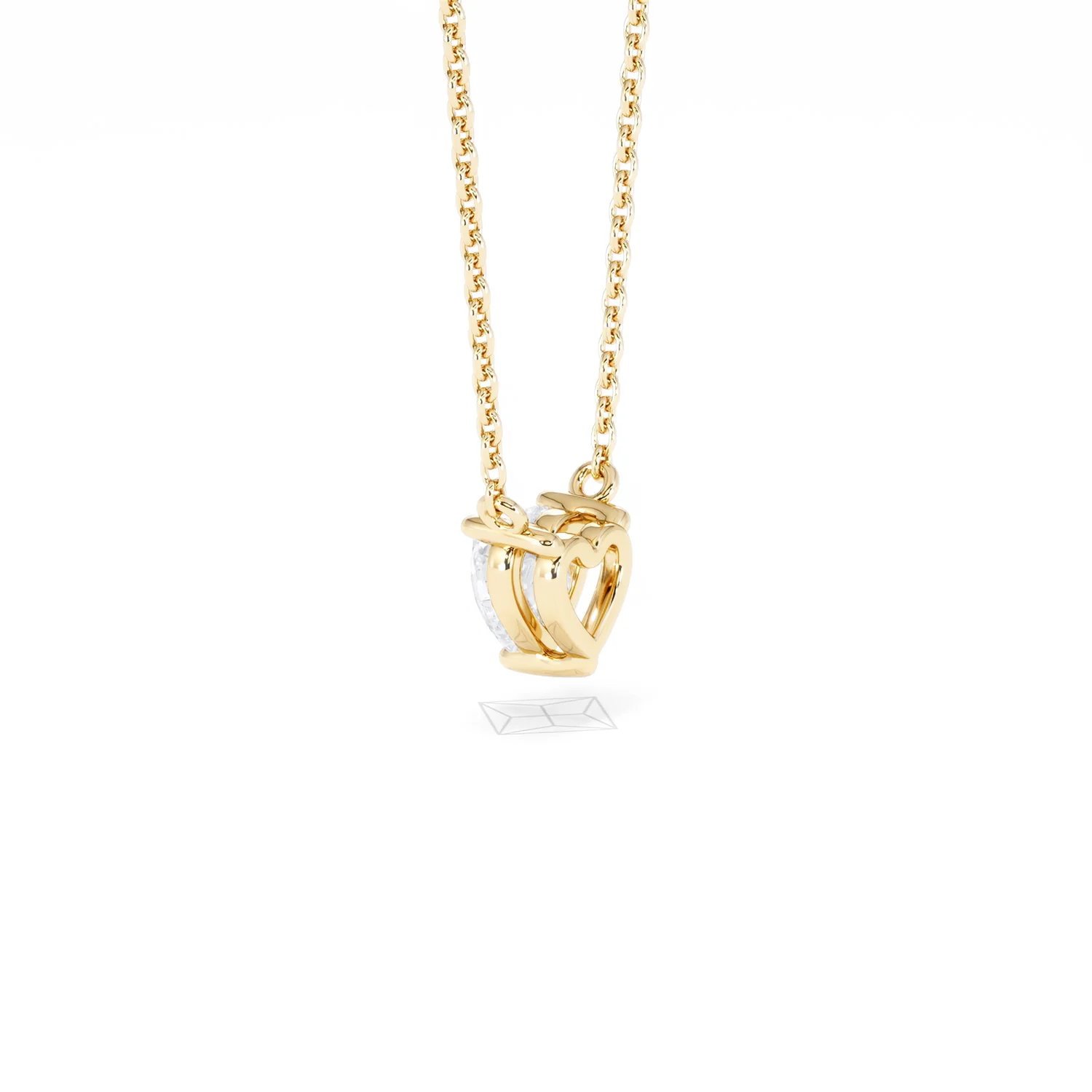 Wanderlust Floating Heart Cut Lab Diamond Solitaire Necklace 0.50ct H/SI in 9K Gold - Image 62