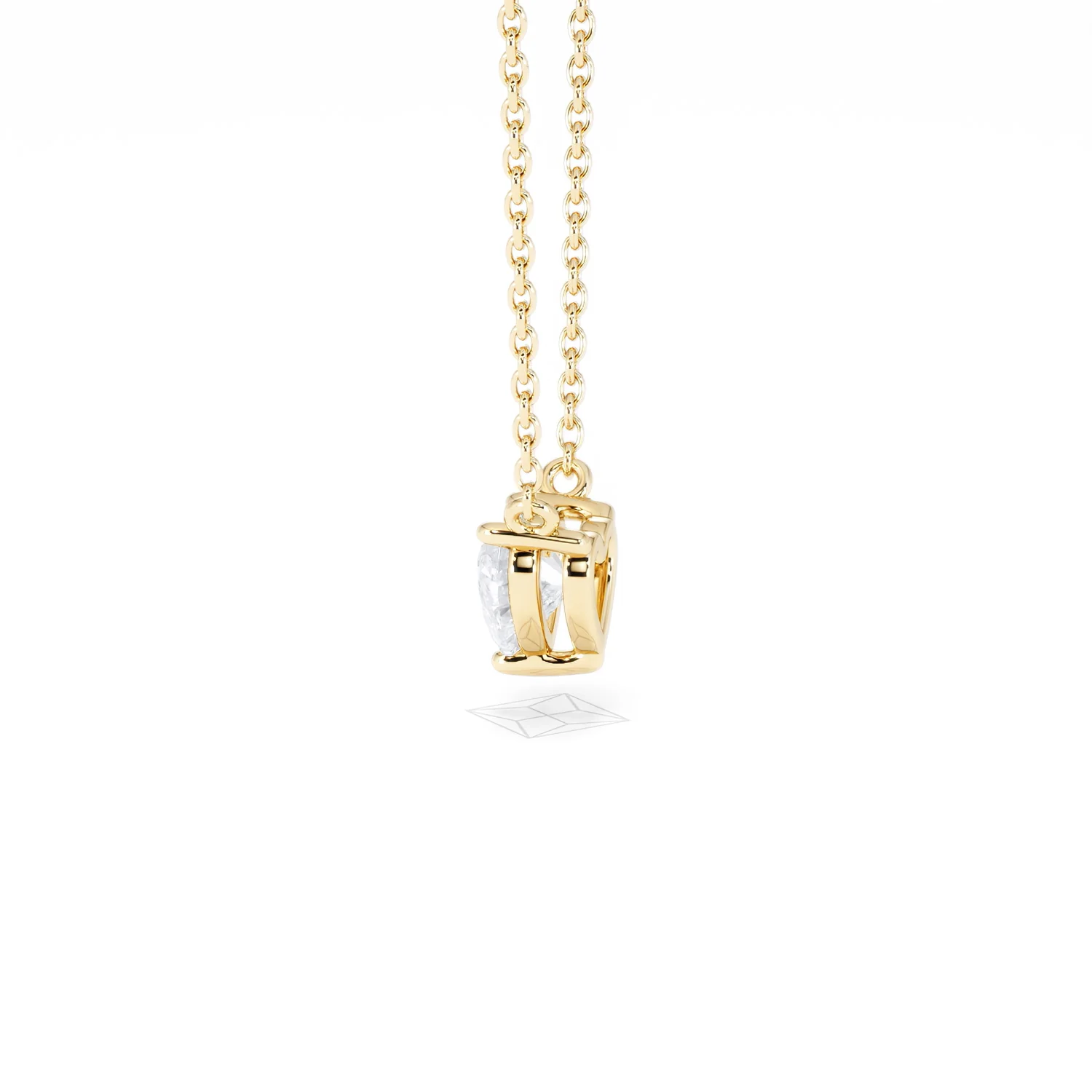 Wanderlust Floating Heart Cut Lab Diamond Solitaire Necklace 0.50ct H/SI in 9K Gold - Image 67