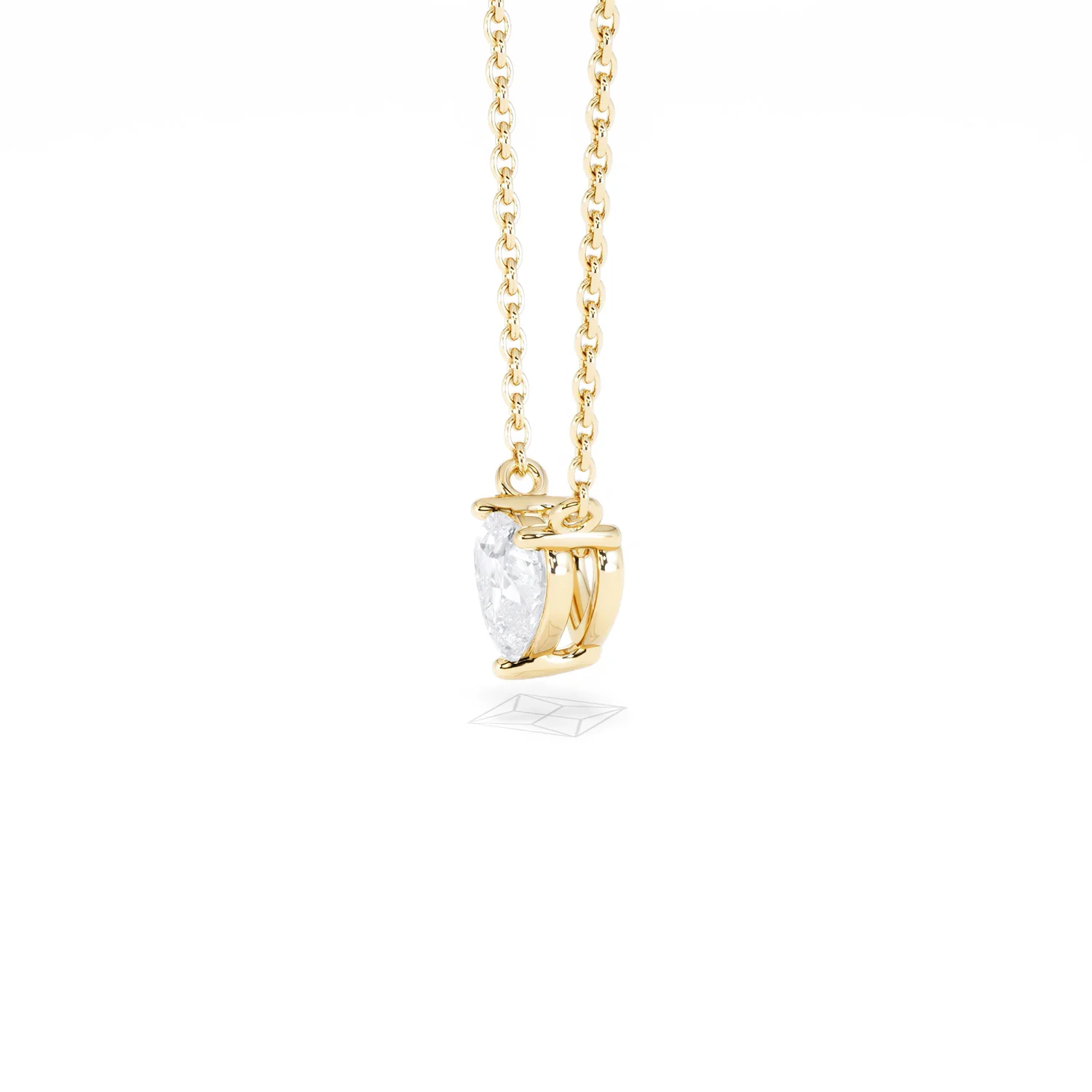 Wanderlust Floating Heart Cut Lab Diamond Solitaire Necklace 0.50ct H/SI in 9K Gold - Image 74