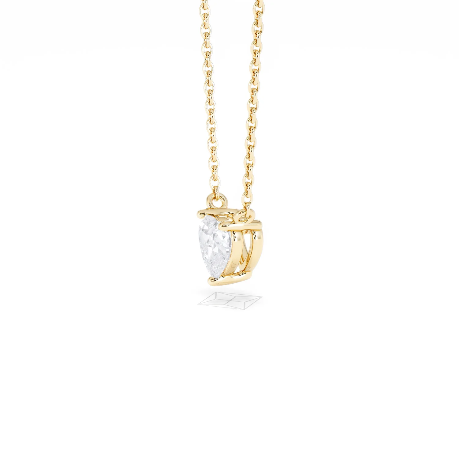 Wanderlust Floating Heart Cut Lab Diamond Solitaire Necklace 0.50ct H/SI in 9K Gold - Image 75