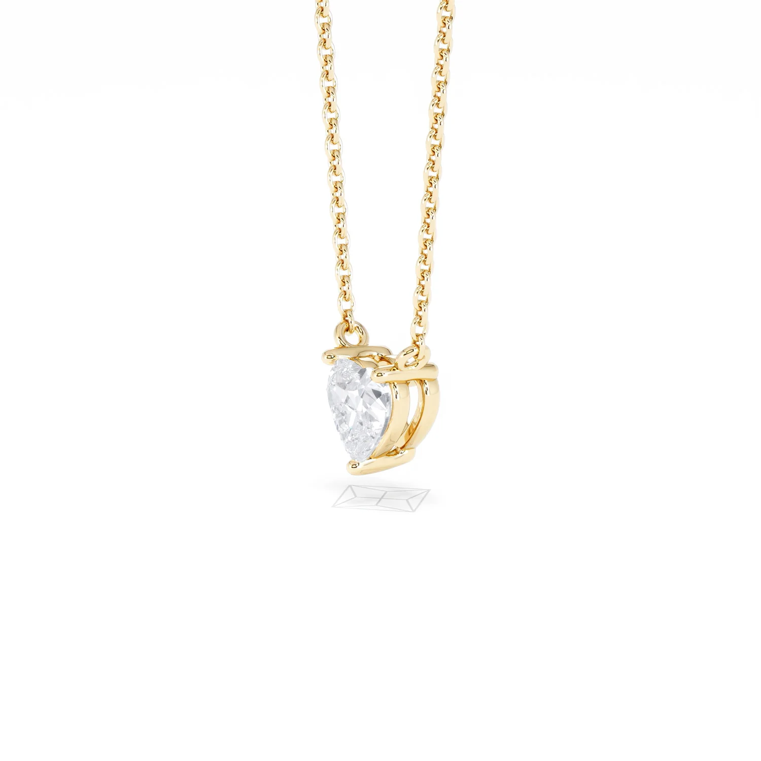 Wanderlust Floating Heart Cut Lab Diamond Solitaire Necklace 0.50ct H/SI in 9K Gold - Image 77