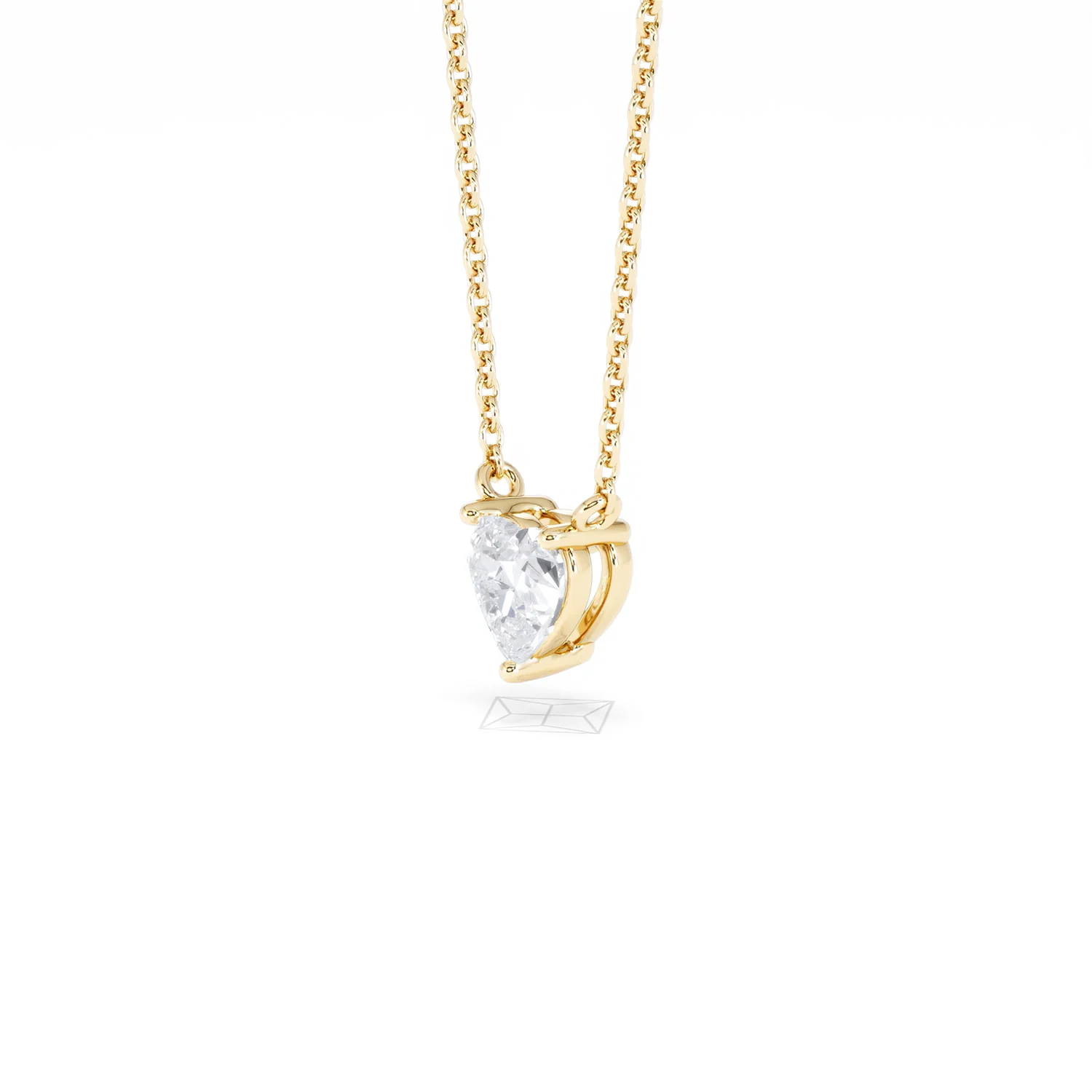 Wanderlust Floating Heart Cut Lab Diamond Solitaire Necklace 0.50ct H/SI in 9K Gold - Image 78