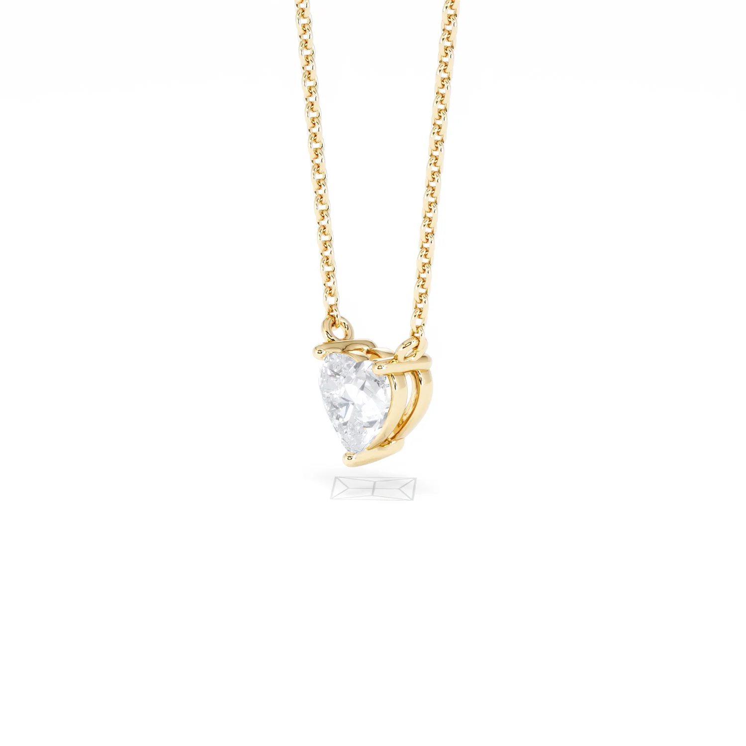 Wanderlust Floating Heart Cut Lab Diamond Solitaire Necklace 0.50ct H/SI in 9K Gold - Image 79