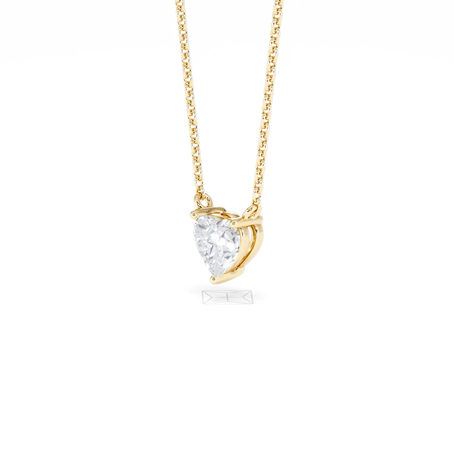 Wanderlust Floating Heart Cut Lab Diamond Solitaire Necklace 0.50ct H/SI in 9K Gold - Image 80