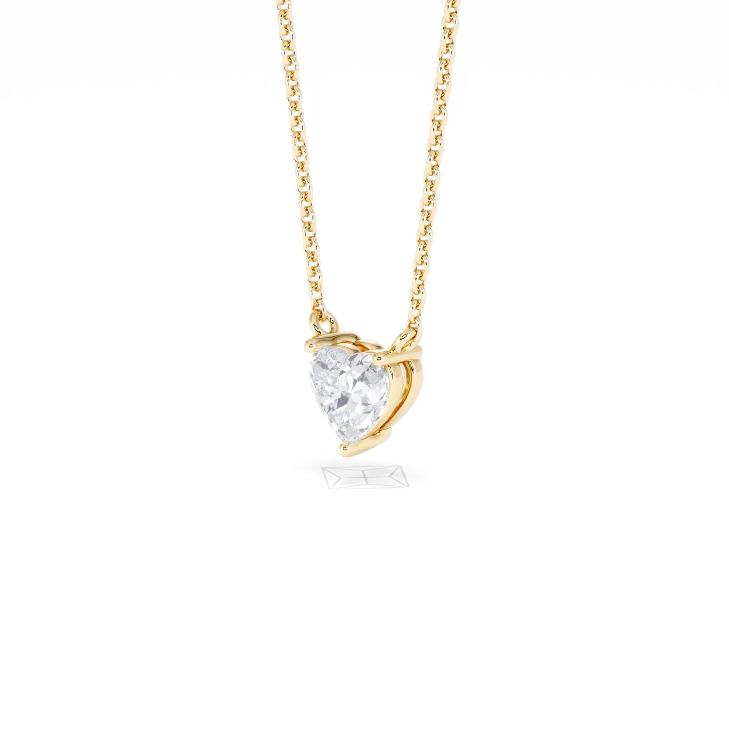 Wanderlust Floating Heart Cut Lab Diamond Solitaire Necklace 0.50ct H/SI in 9K Gold - Image 81