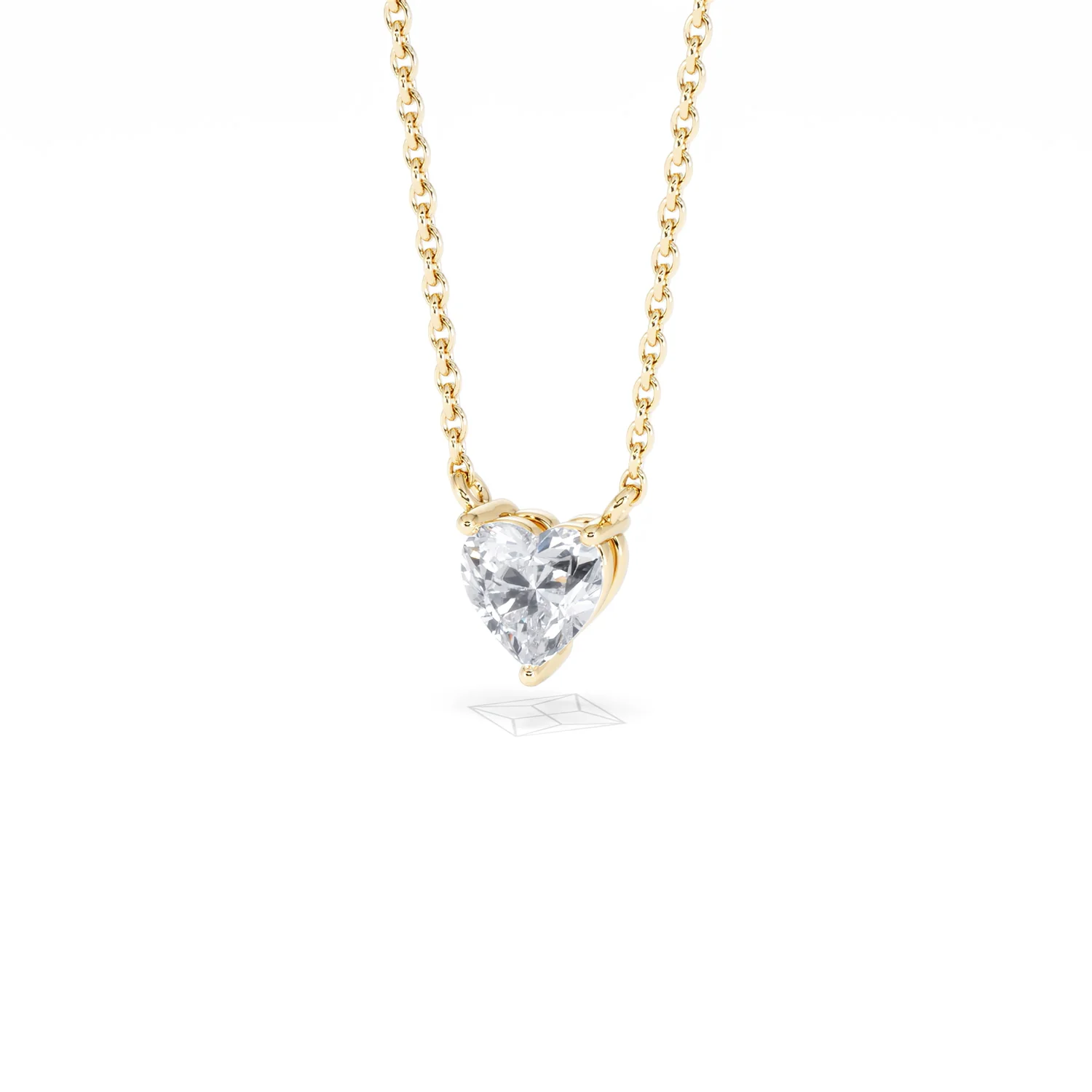 Wanderlust Floating Heart Cut Lab Diamond Solitaire Necklace 0.50ct H/SI in 9K Gold - Image 85