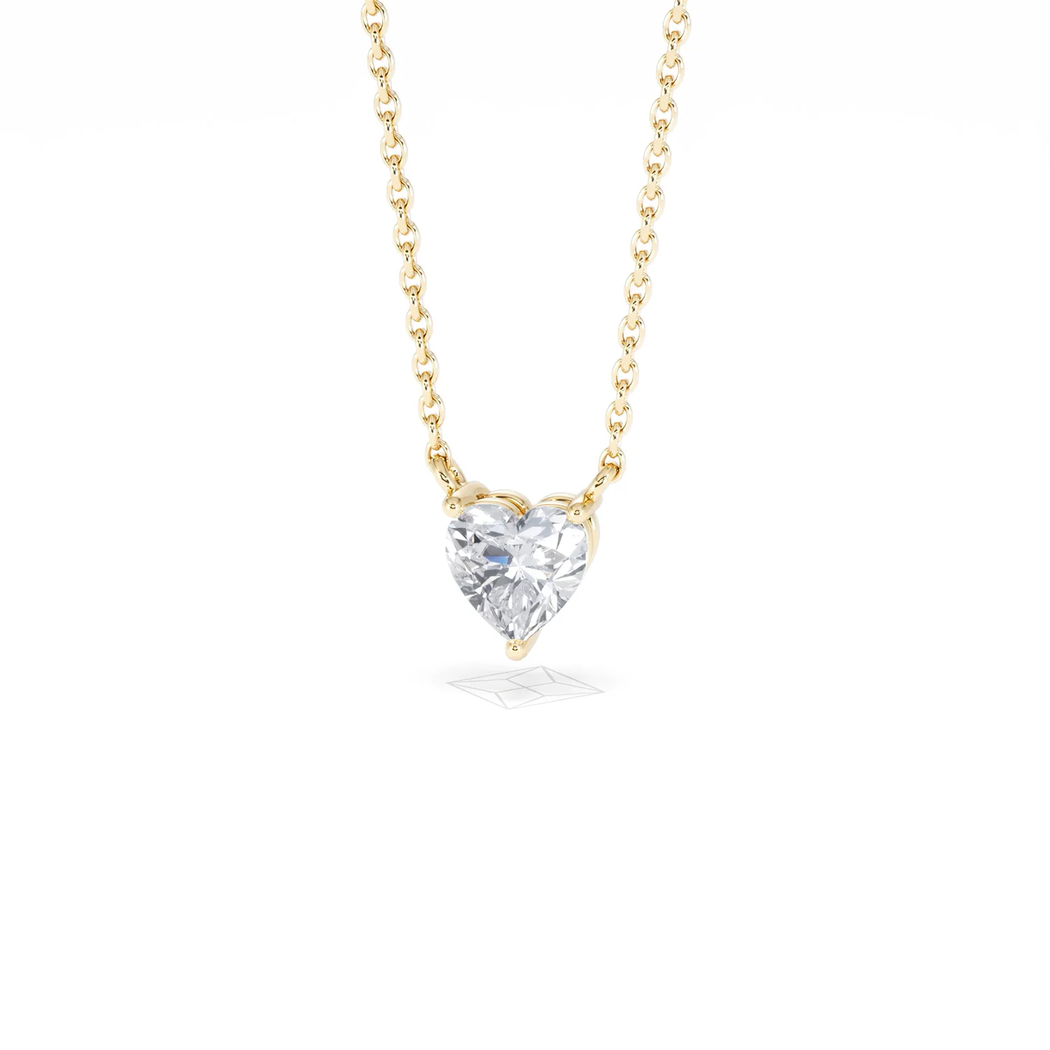 Wanderlust Floating Heart Cut Lab Diamond Solitaire Necklace 0.50ct H/SI in 9K Gold - Image 87