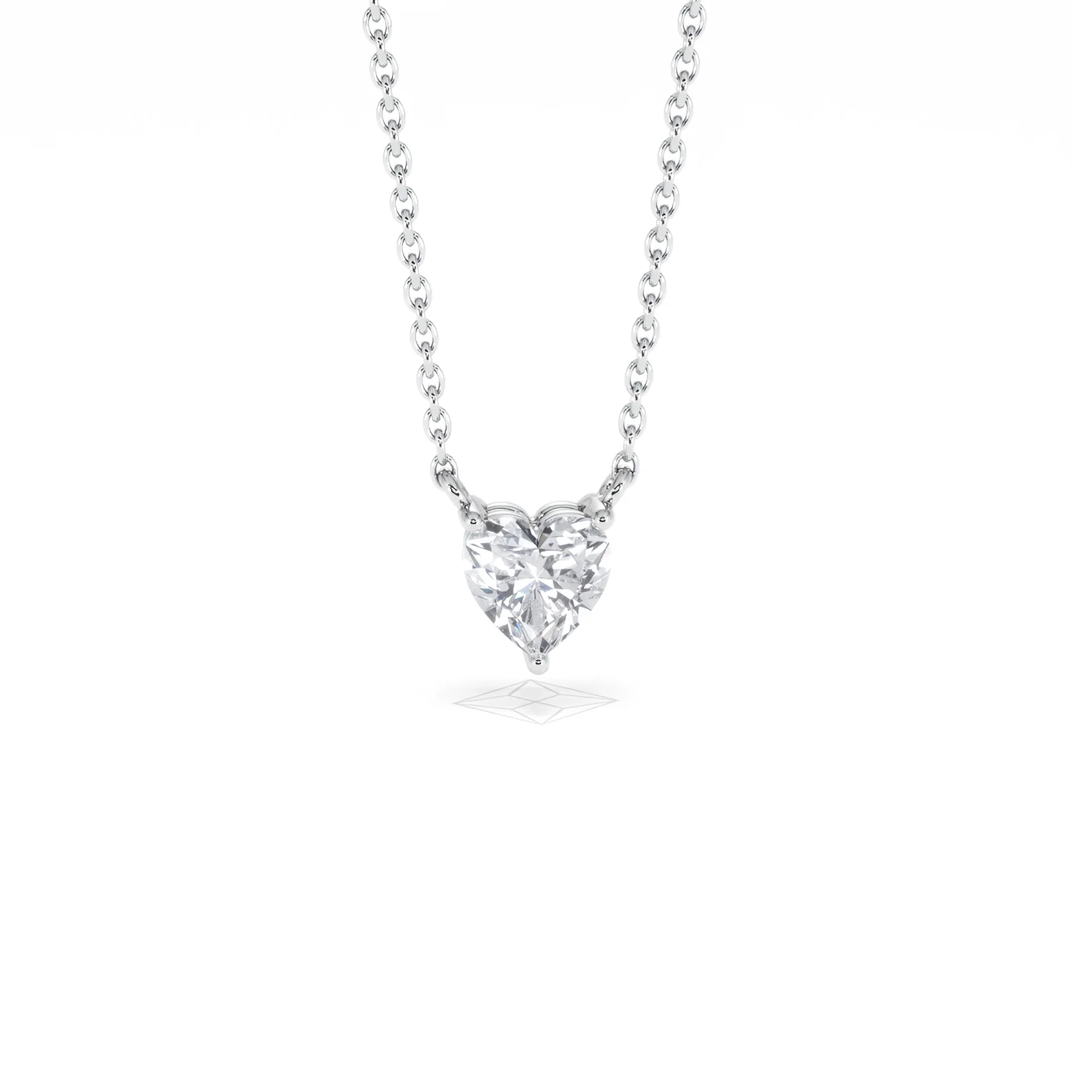 Wanderlust Floating Heart Cut Lab Diamond Solitaire Necklace 0.50ct H/SI in 9K White Gold - Image 11