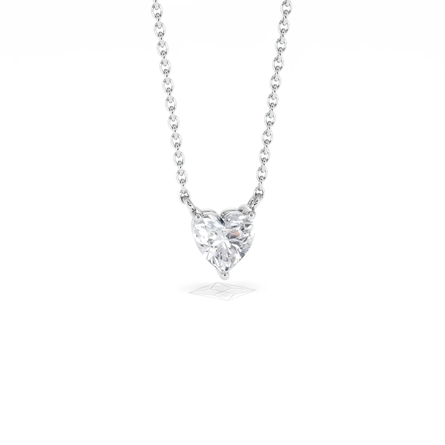 Wanderlust Floating Heart Cut Lab Diamond Solitaire Necklace 0.50ct H/SI in 9K White Gold - Image 12