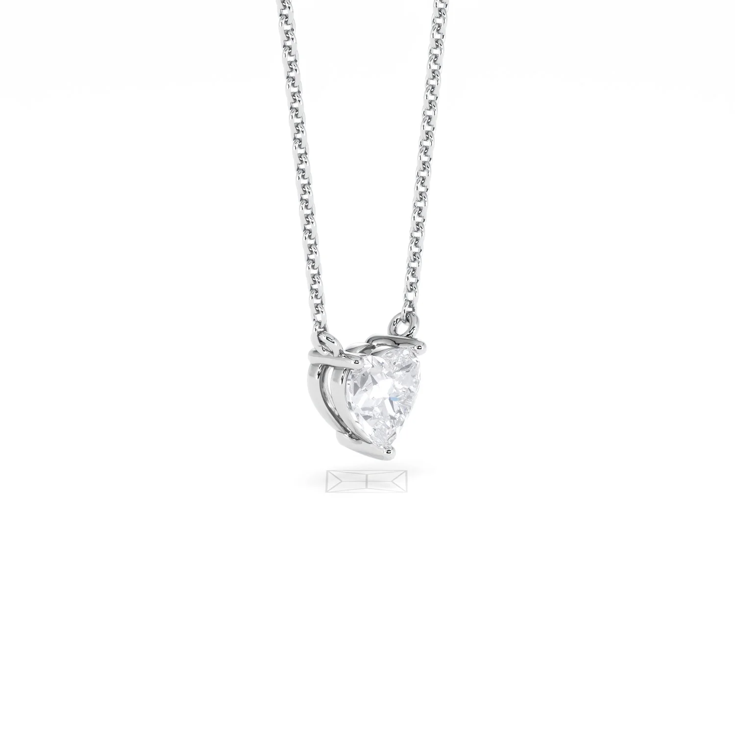 Wanderlust Floating Heart Cut Lab Diamond Solitaire Necklace 0.50ct H/SI in 9K White Gold - Image 20
