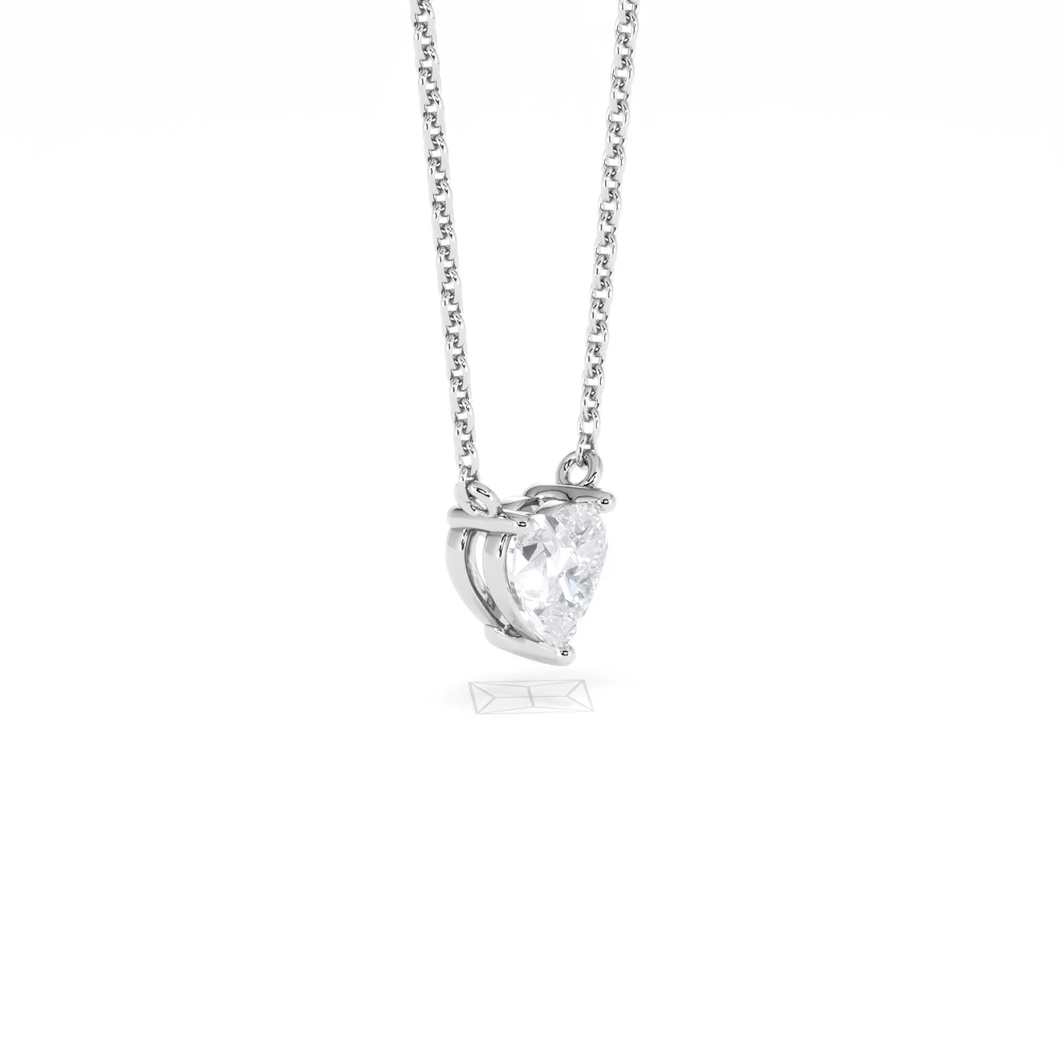 Wanderlust Floating Heart Cut Lab Diamond Solitaire Necklace 0.50ct H/SI in 9K White Gold - Image 21