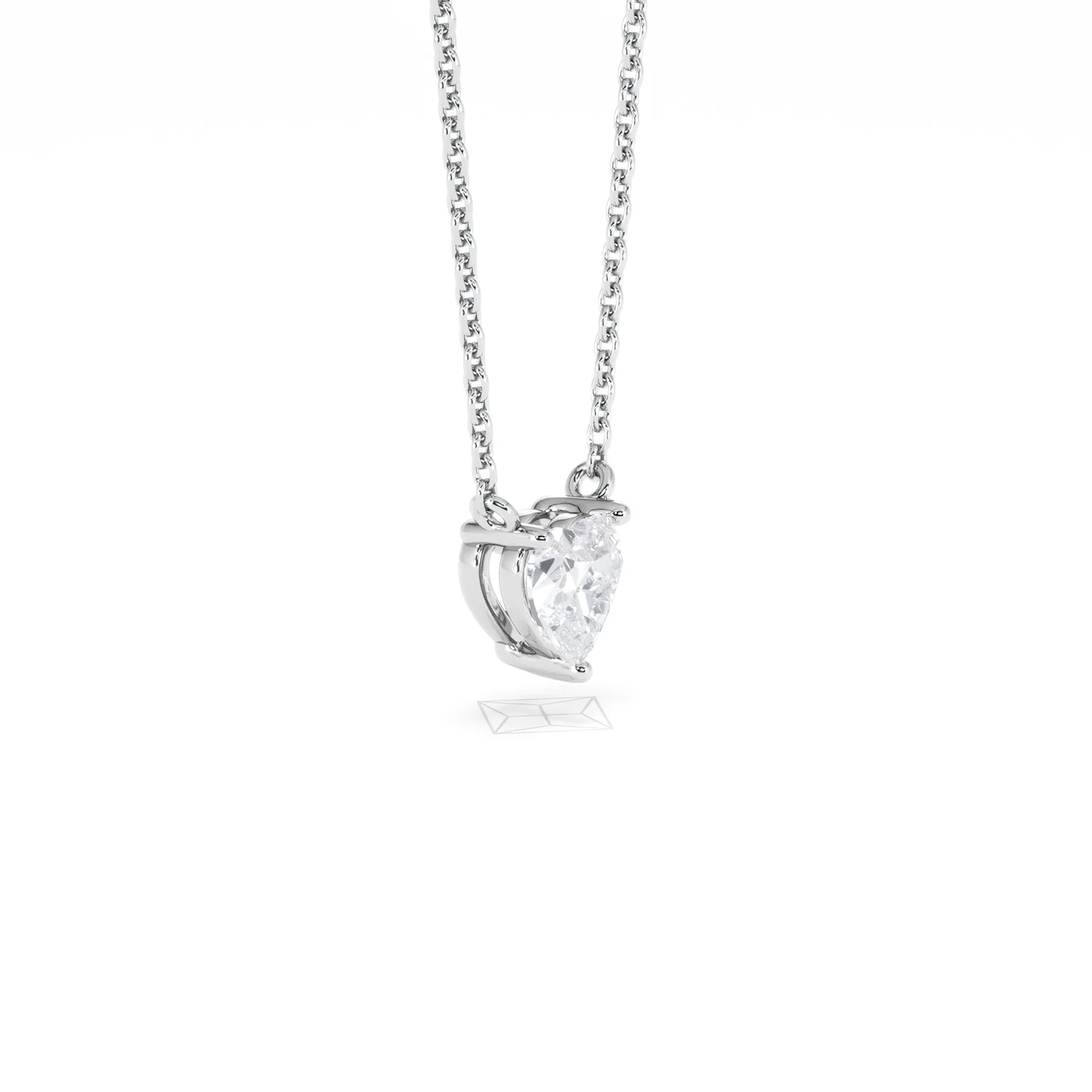 Wanderlust Floating Heart Cut Lab Diamond Solitaire Necklace 0.50ct H/SI in 9K White Gold - Image 22