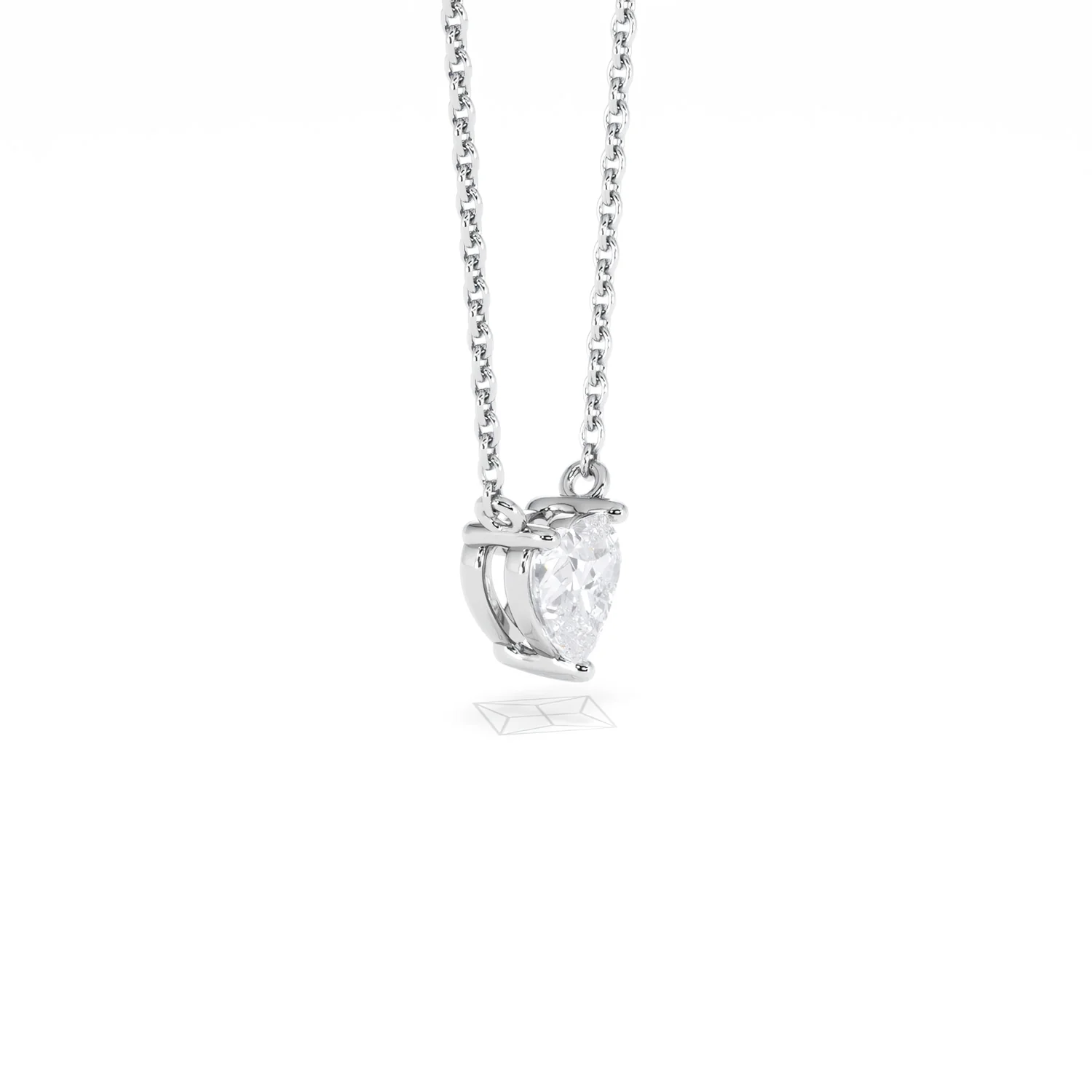 Wanderlust Floating Heart Cut Lab Diamond Solitaire Necklace 0.50ct H/SI in 9K White Gold - Image 23
