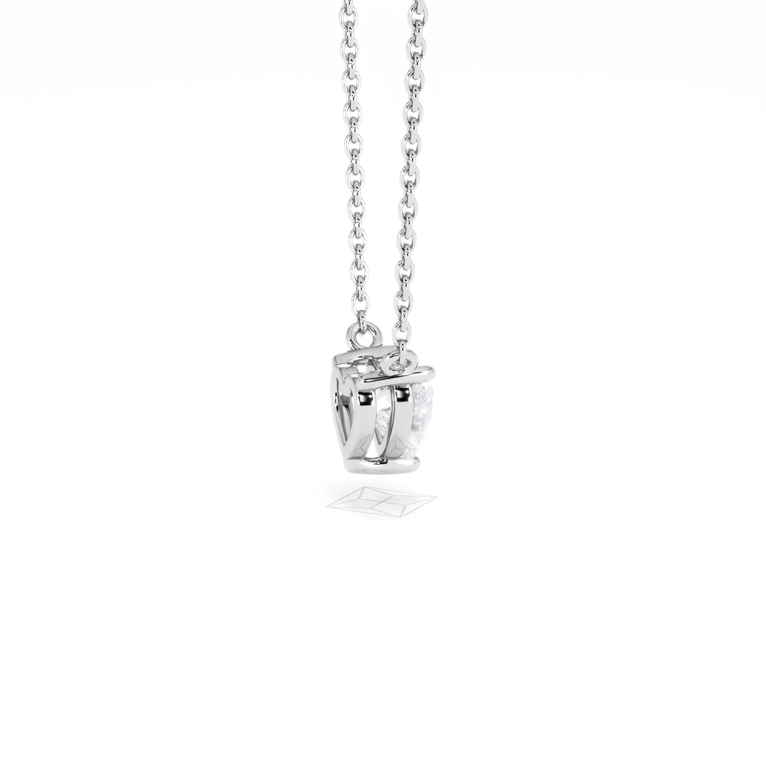 Wanderlust Floating Heart Cut Lab Diamond Solitaire Necklace 0.50ct H/SI in 9K White Gold - Image 34