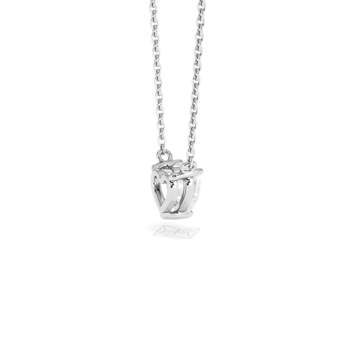 Wanderlust Floating Heart Cut Lab Diamond Solitaire Necklace 0.50ct H/SI in 9K White Gold - Image 36