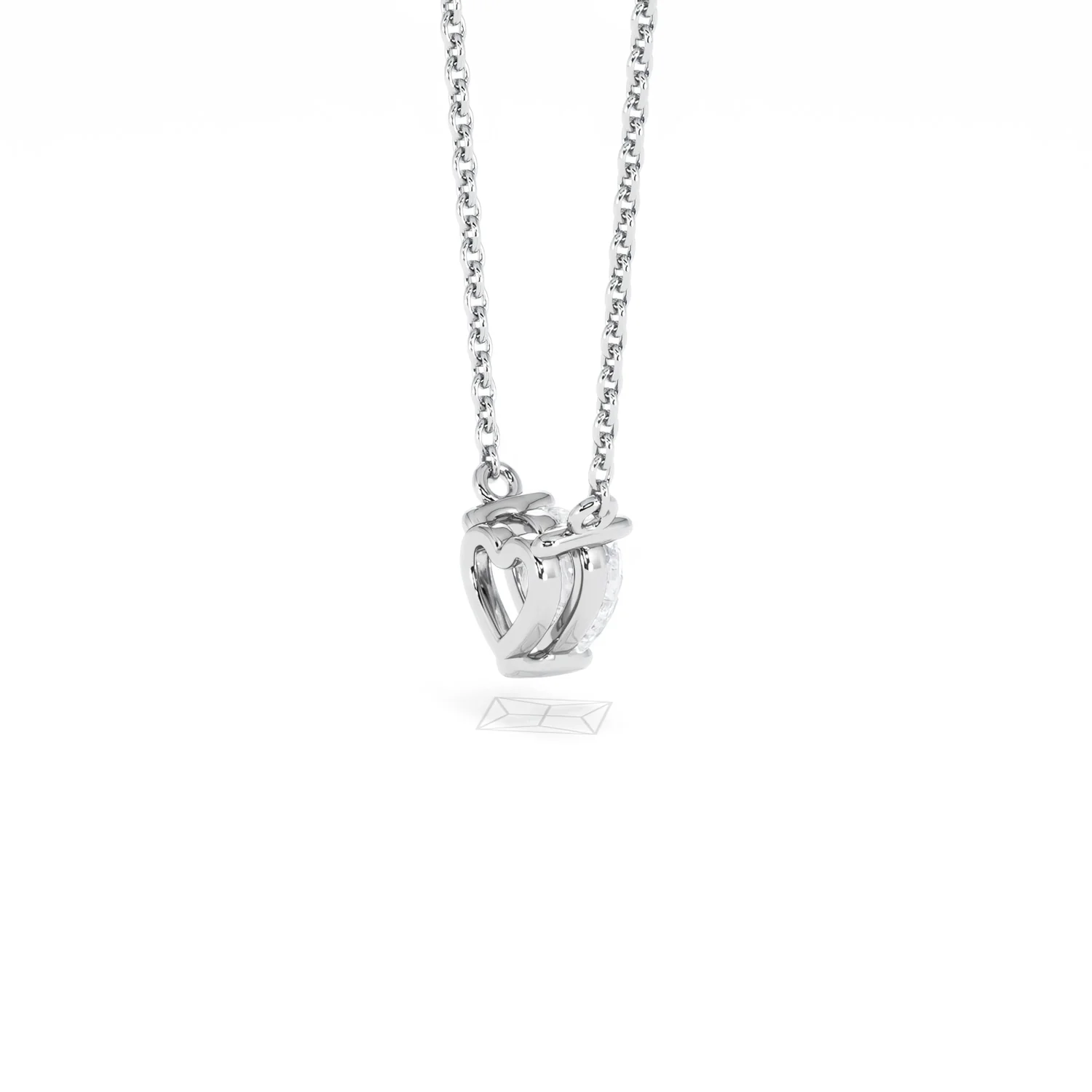 Wanderlust Floating Heart Cut Lab Diamond Solitaire Necklace 0.50ct H/SI in 9K White Gold - Image 38