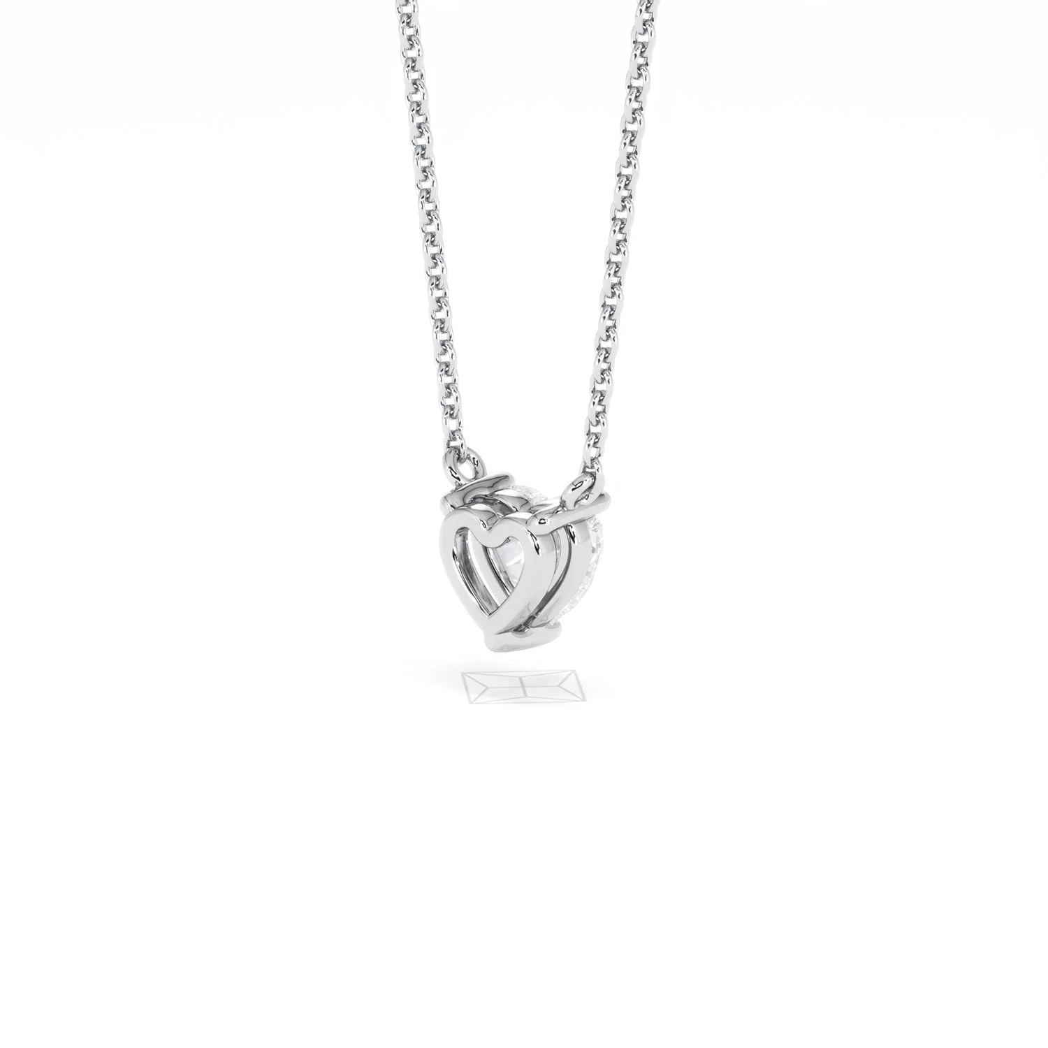 Wanderlust Floating Heart Cut Lab Diamond Solitaire Necklace 0.50ct H/SI in 9K White Gold - Image 41