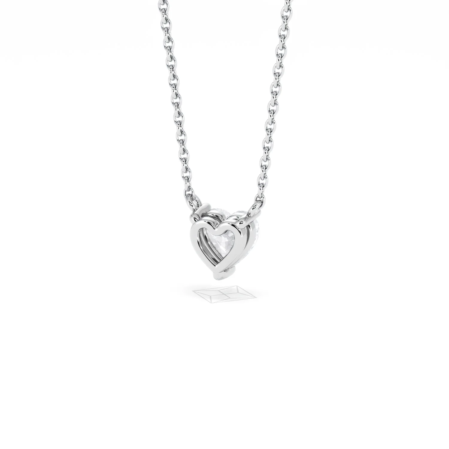 Wanderlust Floating Heart Cut Lab Diamond Solitaire Necklace 0.50ct H/SI in 9K White Gold - Image 45