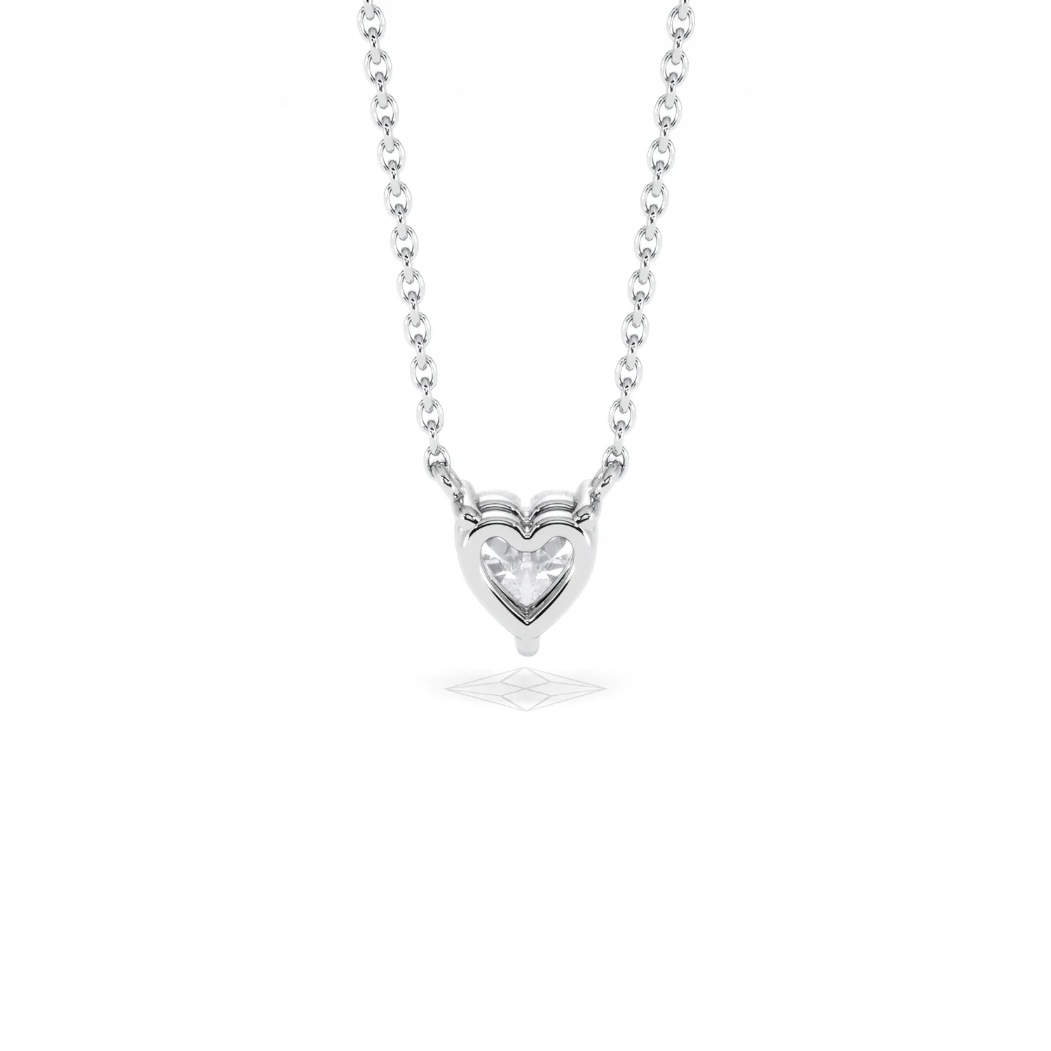 Wanderlust Floating Heart Cut Lab Diamond Solitaire Necklace 0.50ct H/SI in 9K White Gold - Image 50