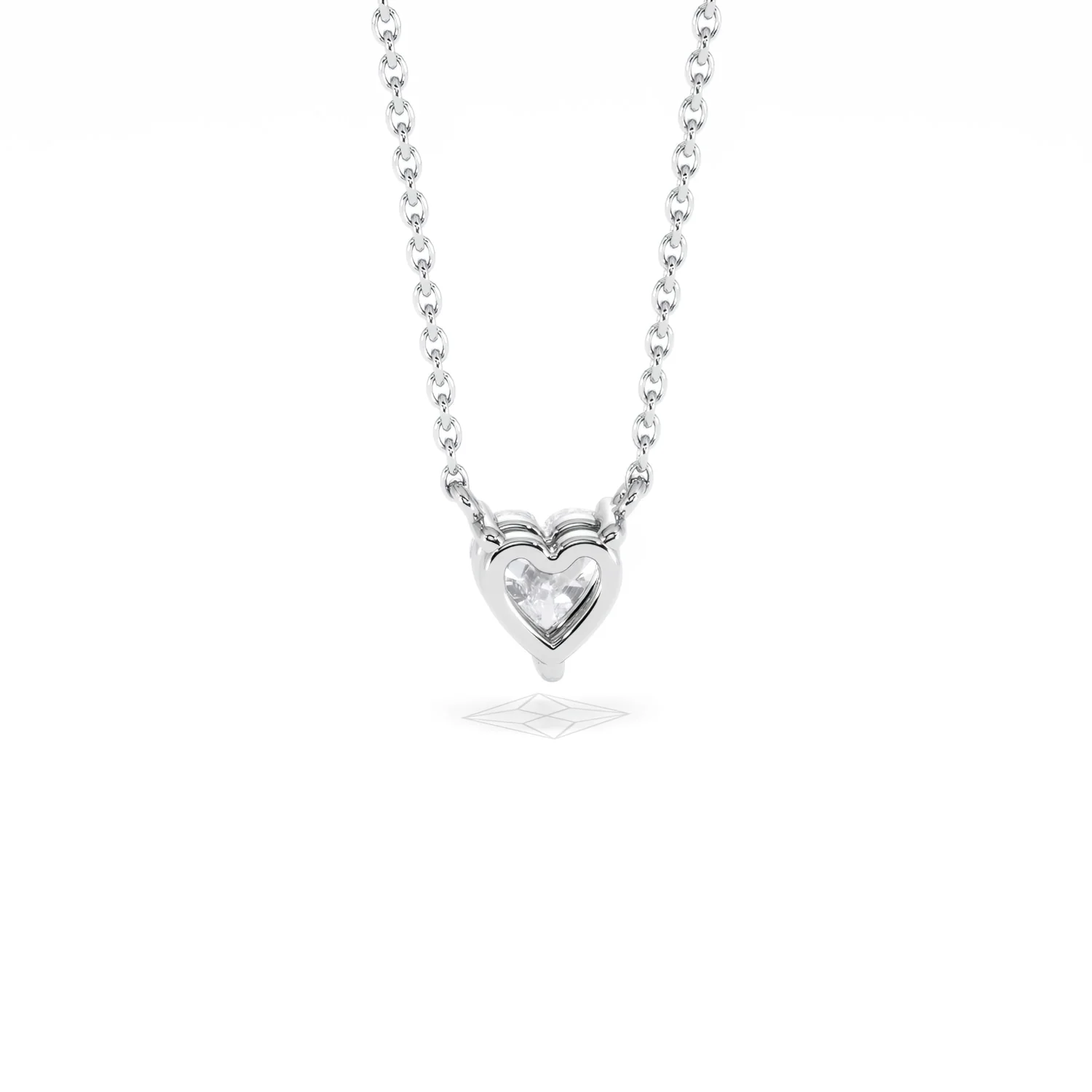 Wanderlust Floating Heart Cut Lab Diamond Solitaire Necklace 0.50ct H/SI in 9K White Gold - Image 51