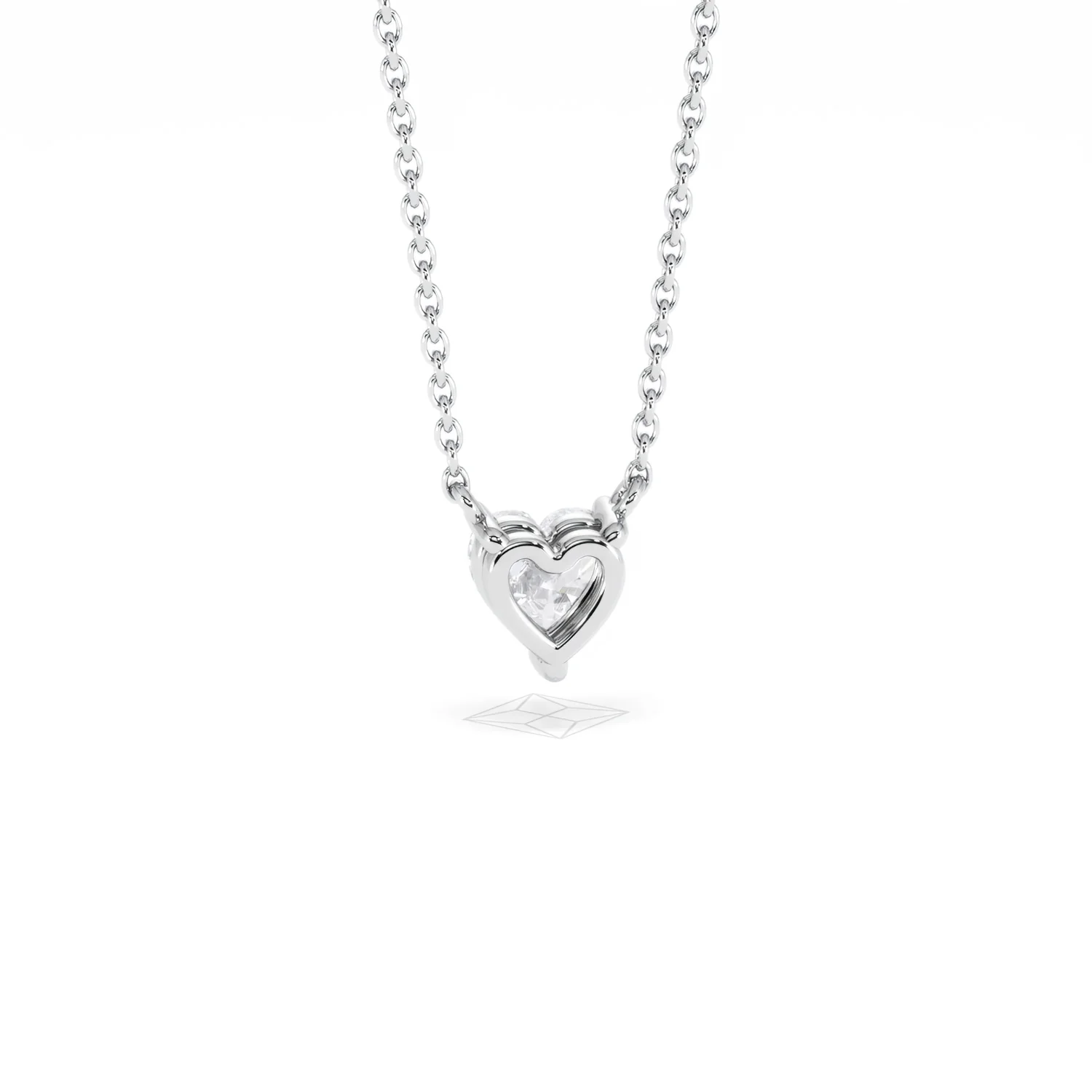 Wanderlust Floating Heart Cut Lab Diamond Solitaire Necklace 0.50ct H/SI in 9K White Gold - Image 52