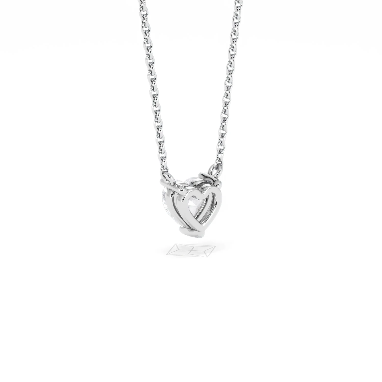 Wanderlust Floating Heart Cut Lab Diamond Solitaire Necklace 0.50ct H/SI in 9K White Gold - Image 57