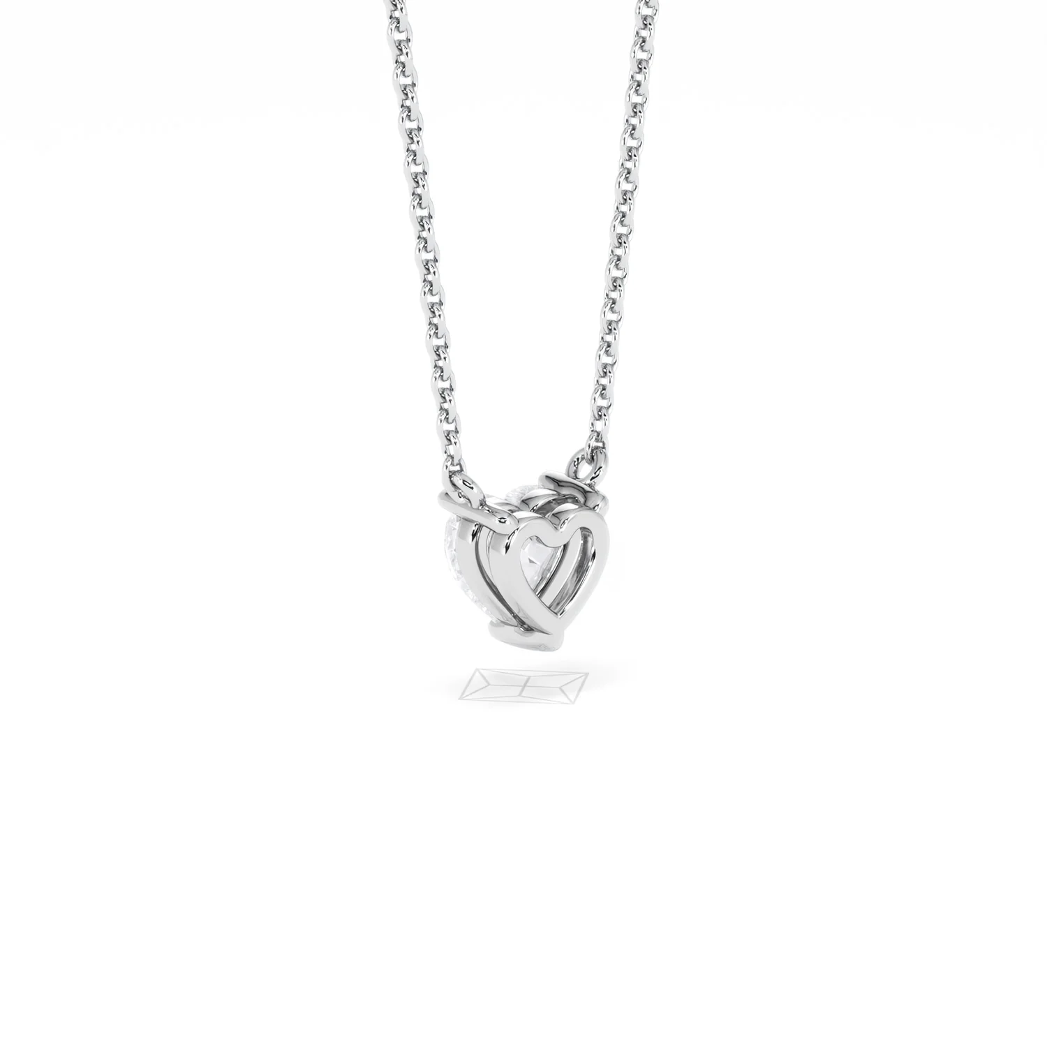 Wanderlust Floating Heart Cut Lab Diamond Solitaire Necklace 0.50ct H/SI in 9K White Gold - Image 58