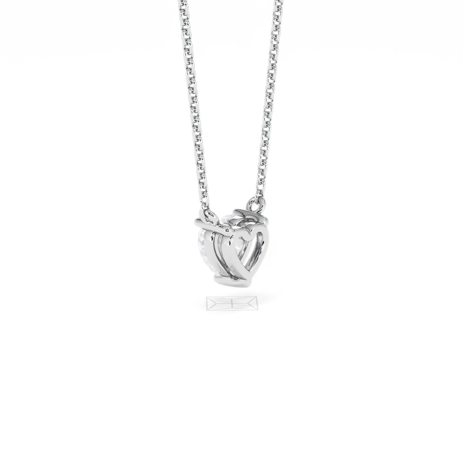 Wanderlust Floating Heart Cut Lab Diamond Solitaire Necklace 0.50ct H/SI in 9K White Gold - Image 60