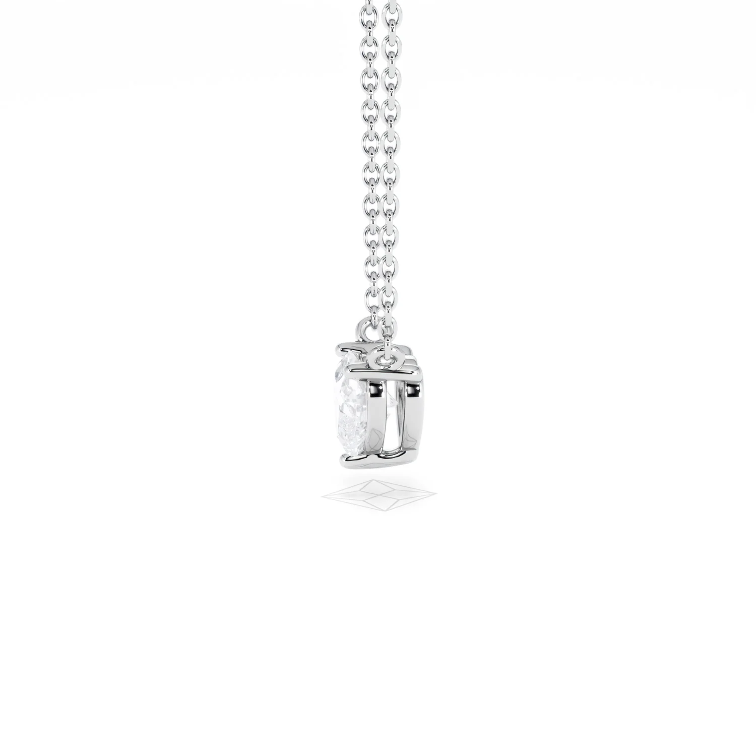 Wanderlust Floating Heart Cut Lab Diamond Solitaire Necklace 0.50ct H/SI in 9K White Gold - Image 71