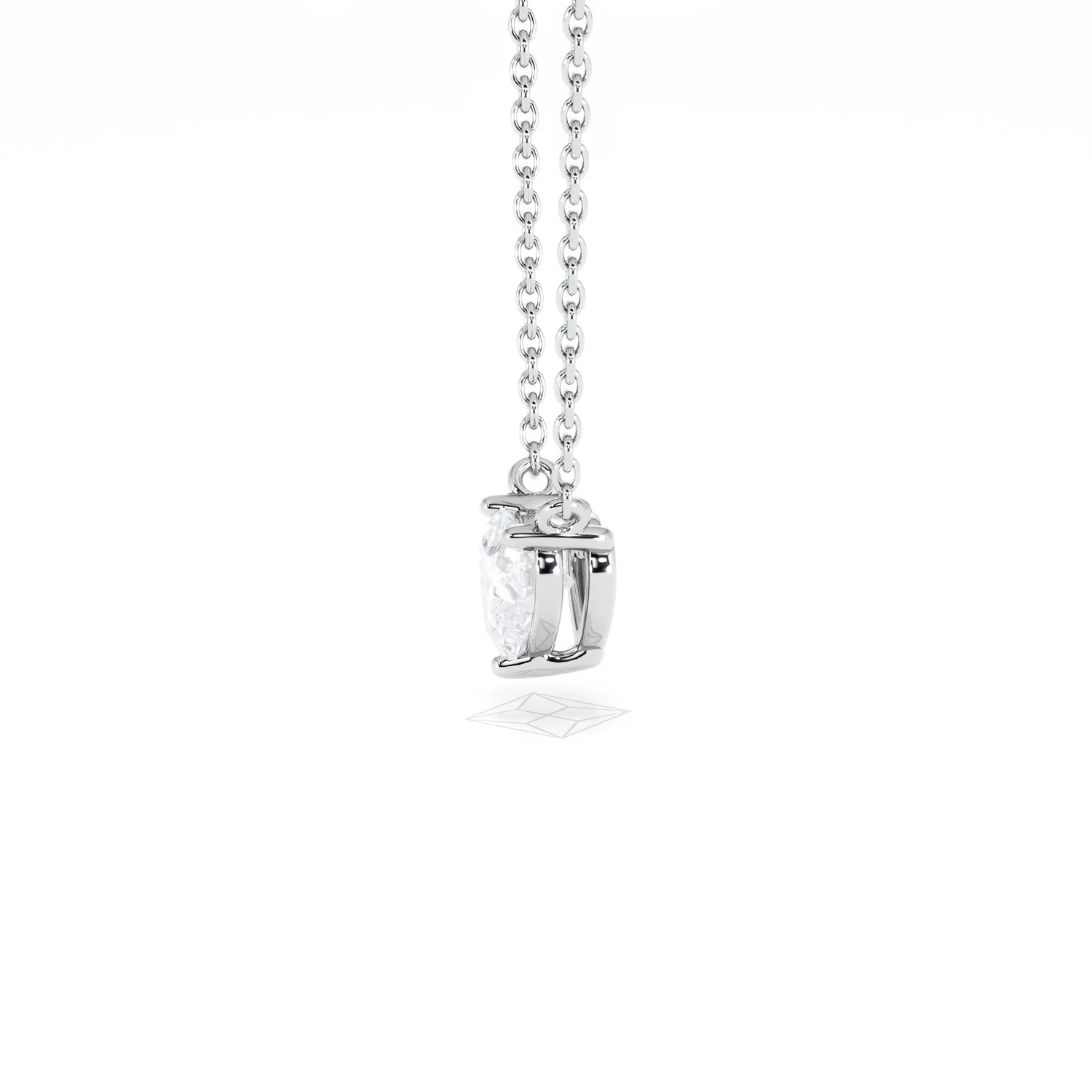 Wanderlust Floating Heart Cut Lab Diamond Solitaire Necklace 0.50ct H/SI in 9K White Gold - Image 72