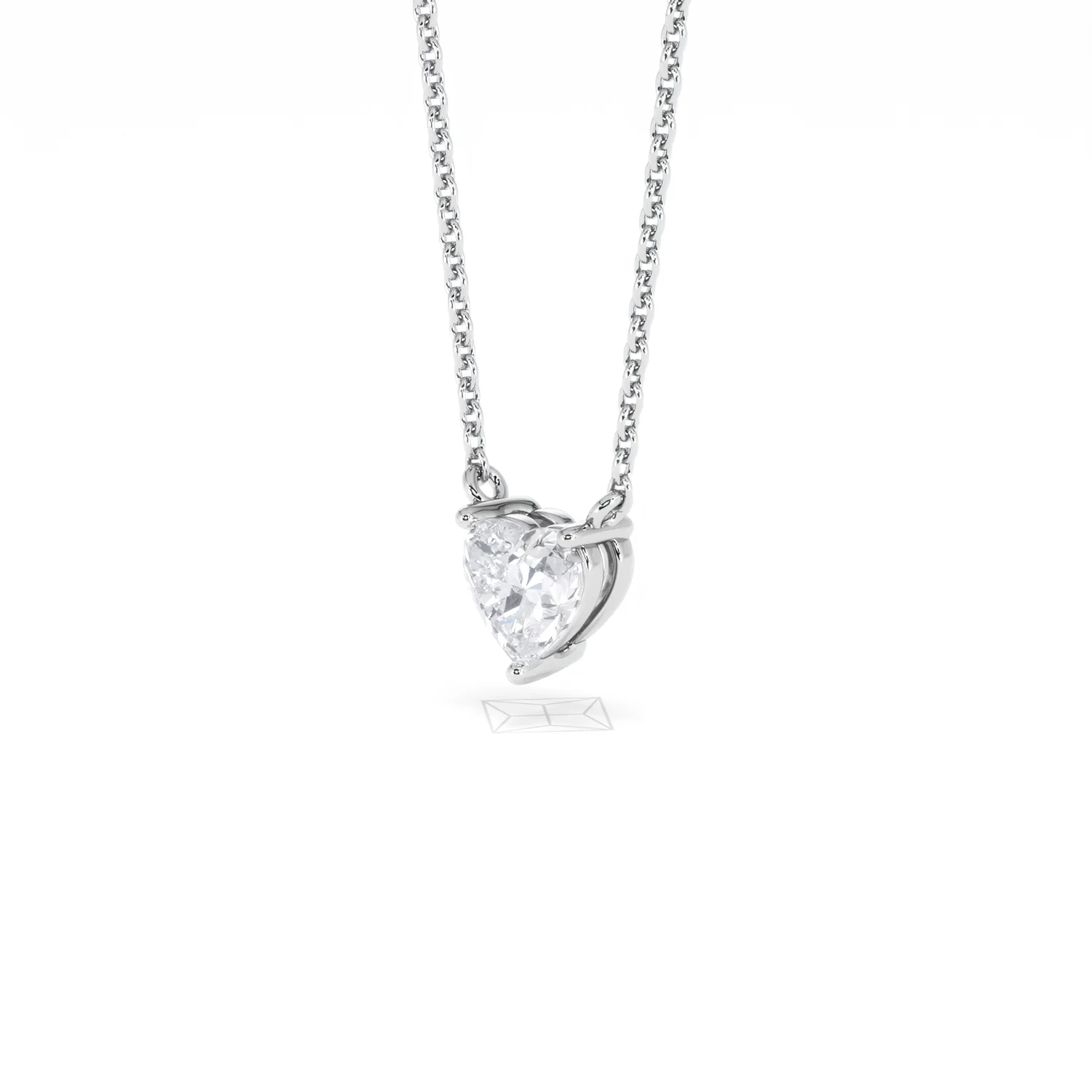 Wanderlust Floating Heart Cut Lab Diamond Solitaire Necklace 0.50ct H/SI in 9K White Gold - Image 81