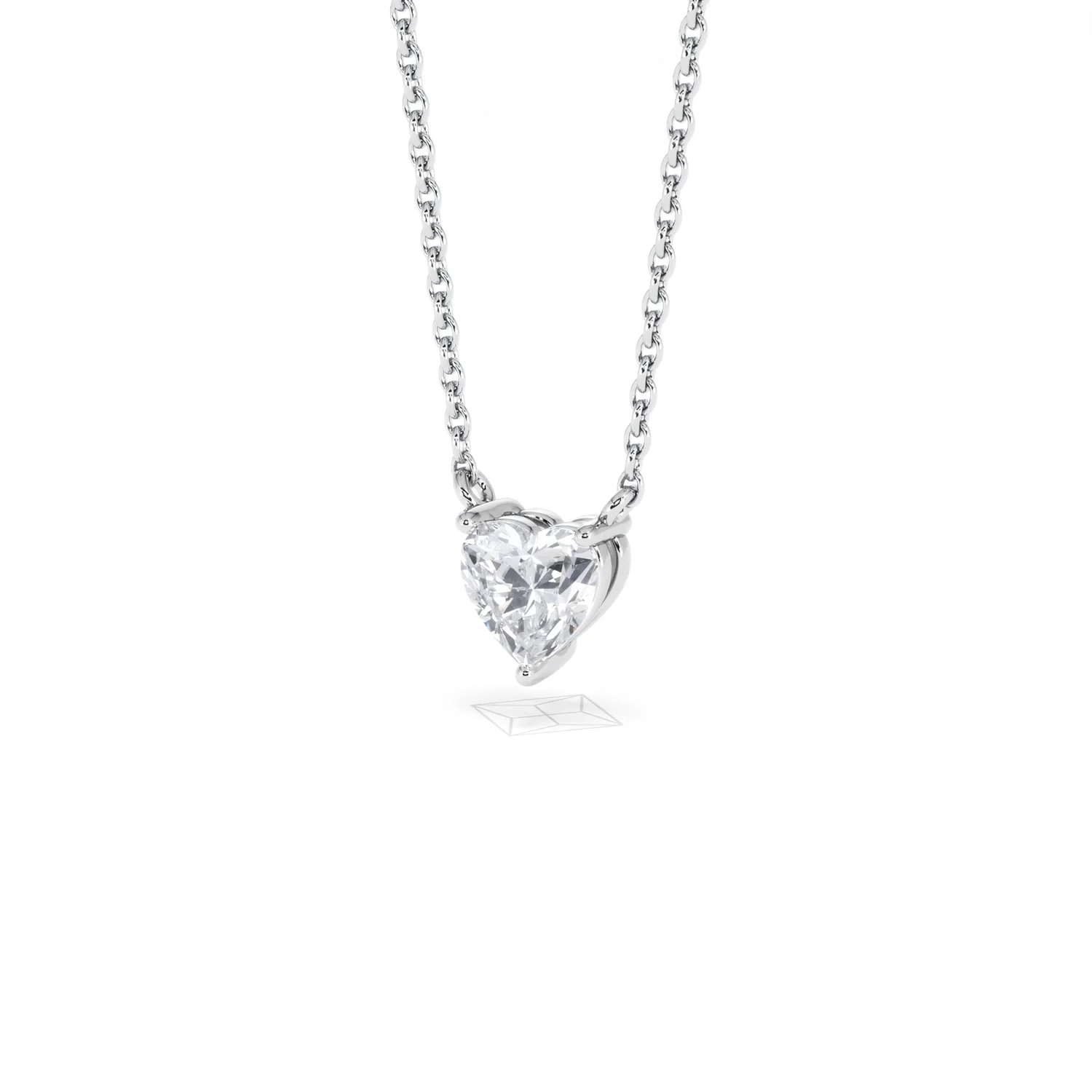 Wanderlust Floating Heart Cut Lab Diamond Solitaire Necklace 0.50ct H/SI in 9K White Gold - Image 84