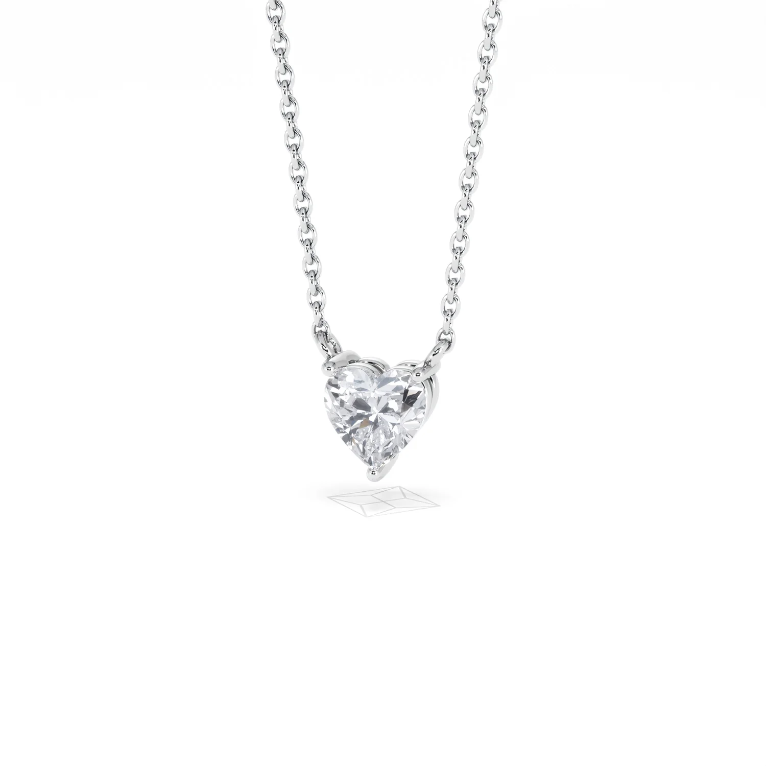 Wanderlust Floating Heart Cut Lab Diamond Solitaire Necklace 0.50ct H/SI in 9K White Gold - Image 86