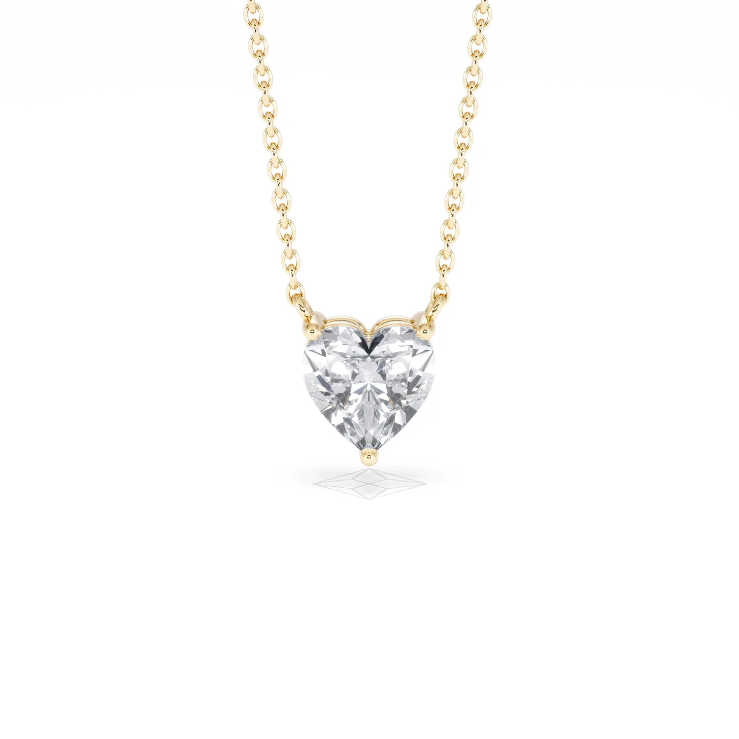 Wanderlust Floating Heart Cut Lab Diamond Solitaire Necklace 1.00ct H/SI in 9K Gold - Image 10