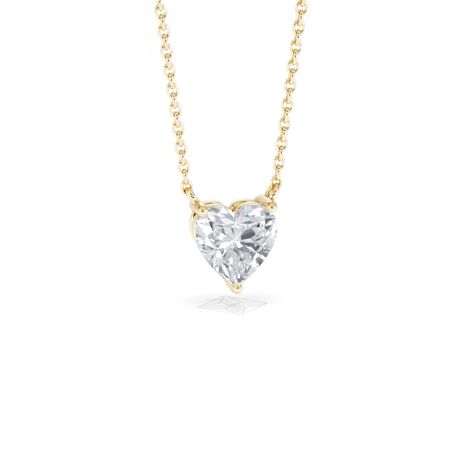Wanderlust Floating Heart Cut Lab Diamond Solitaire Necklace 1.00ct H/SI in 9K Gold - Image 13