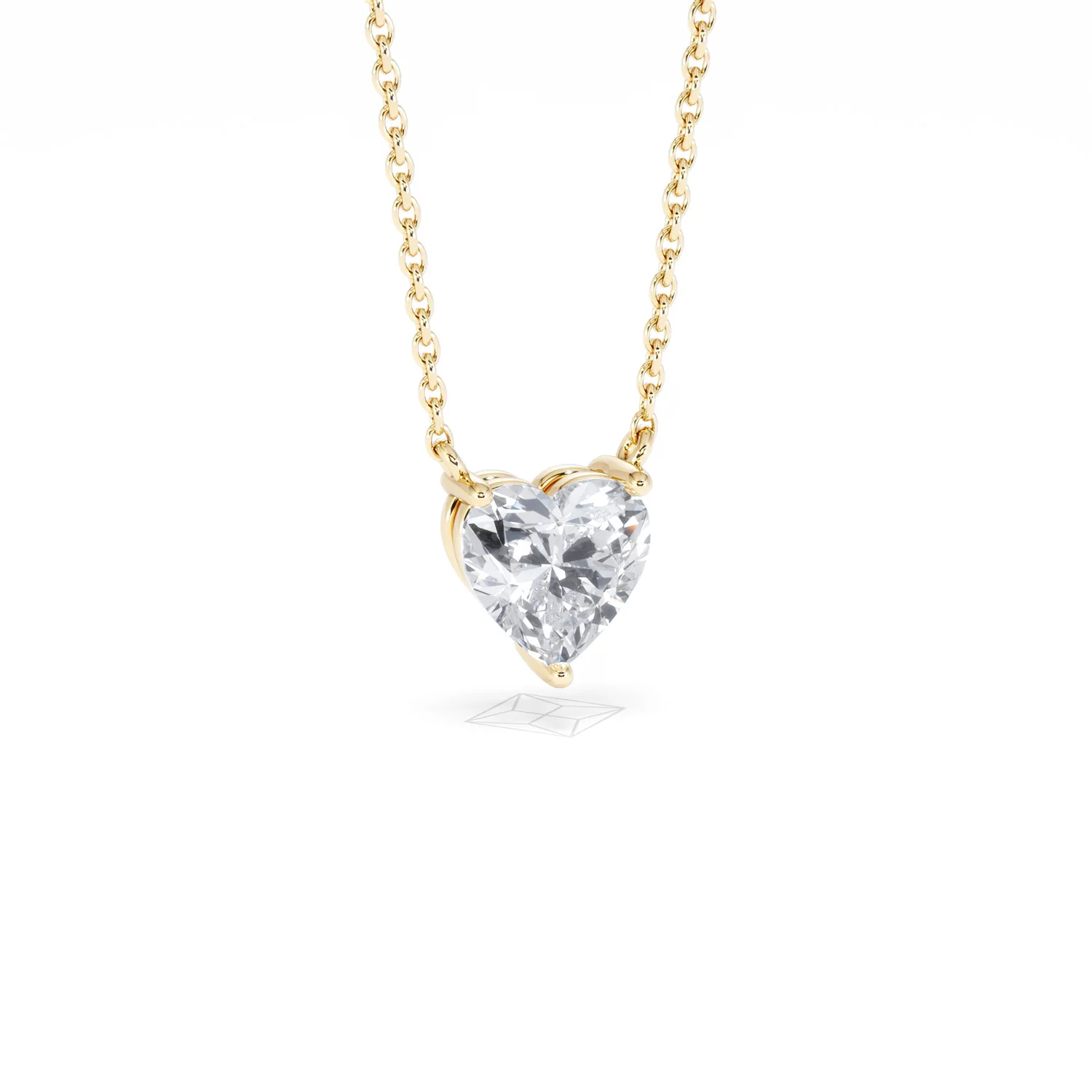 Wanderlust Floating Heart Cut Lab Diamond Solitaire Necklace 1.00ct H/SI in 9K Gold - Image 14