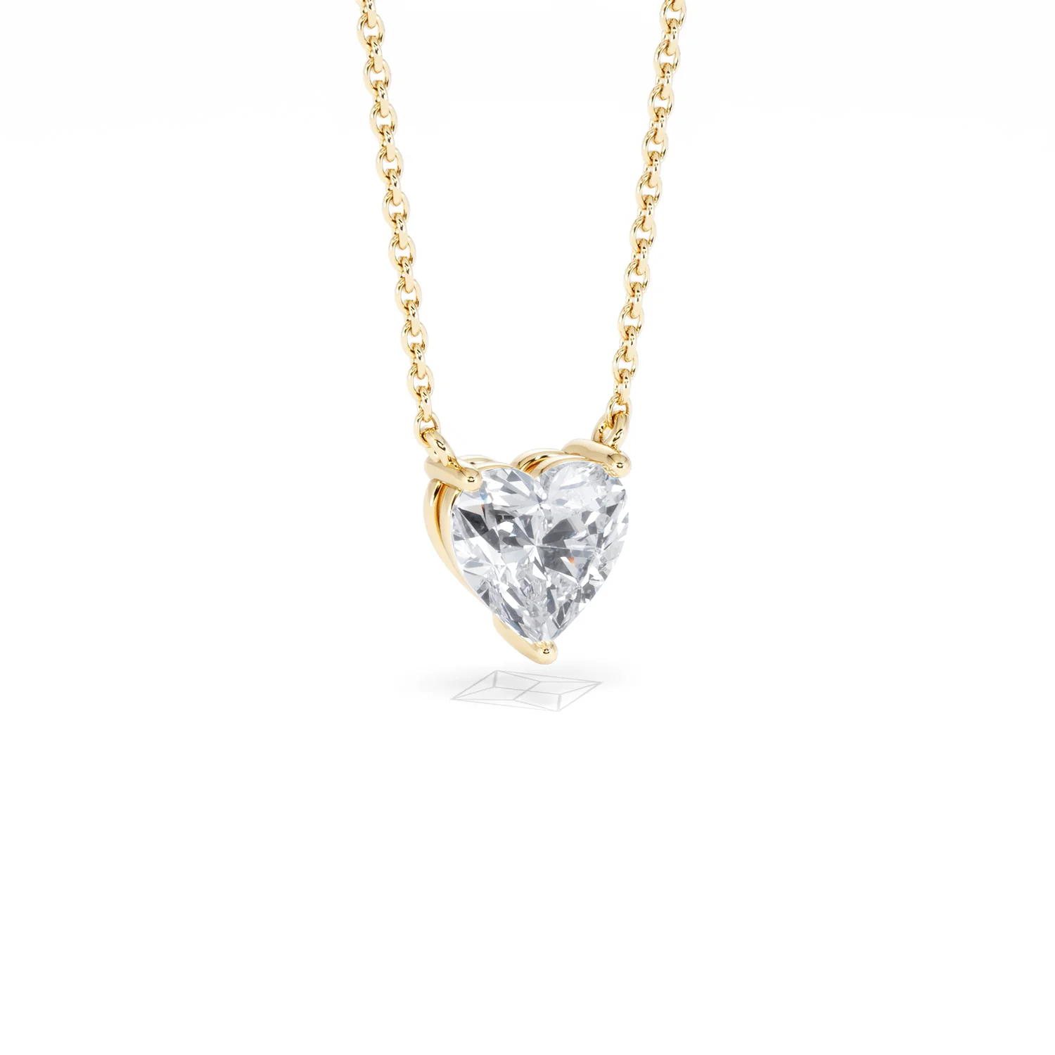 Wanderlust Floating Heart Cut Lab Diamond Solitaire Necklace 1.00ct H/SI in 9K Gold - Image 15