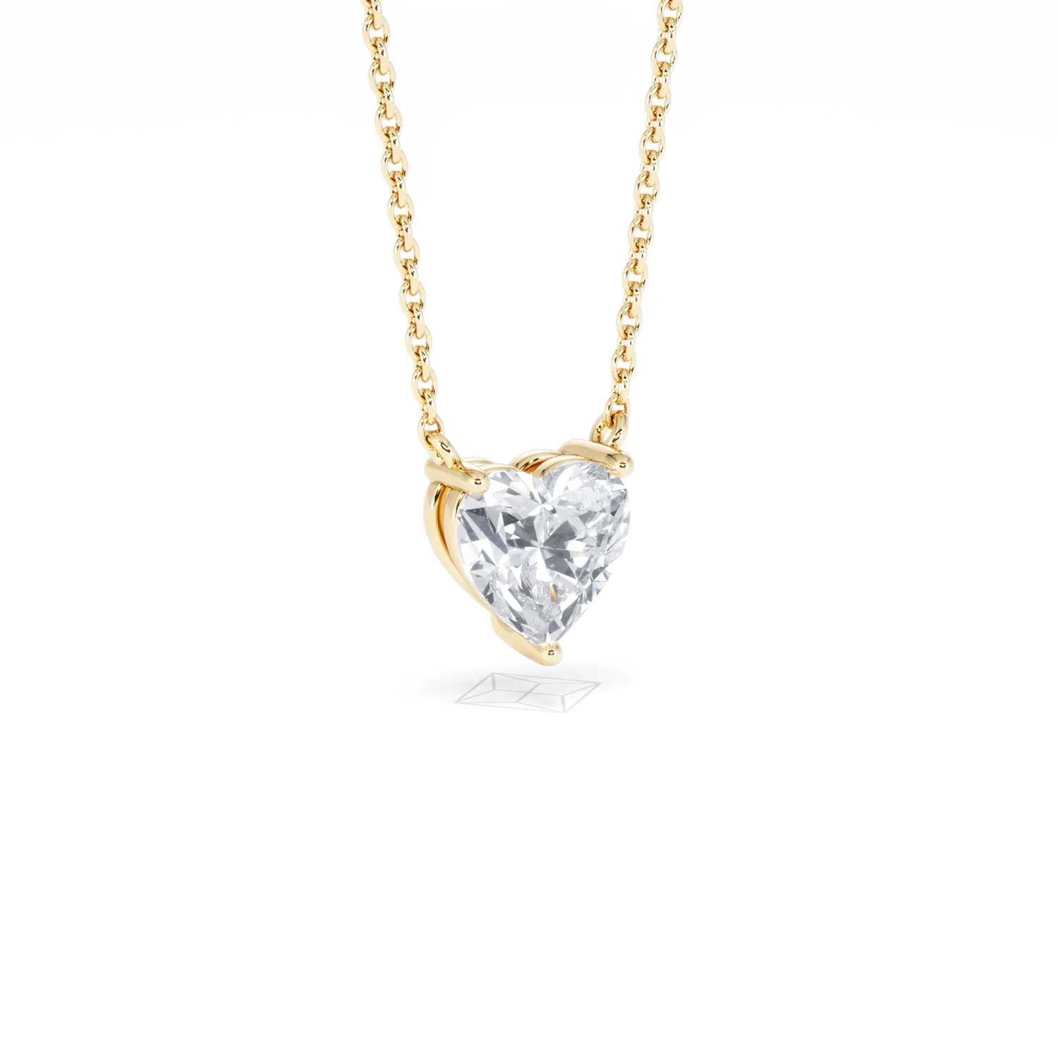 Wanderlust Floating Heart Cut Lab Diamond Solitaire Necklace 1.00ct H/SI in 9K Gold - Image 16