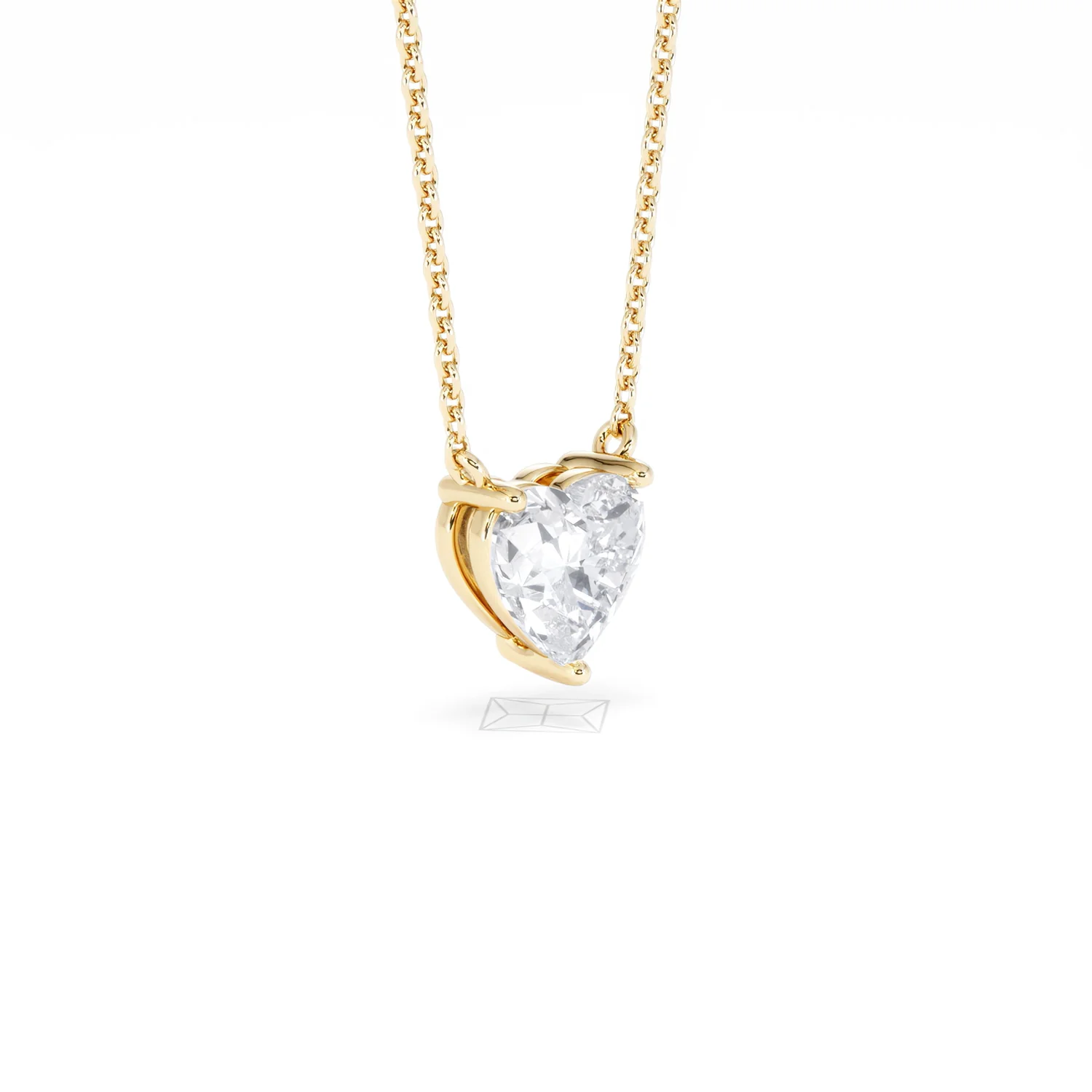 Wanderlust Floating Heart Cut Lab Diamond Solitaire Necklace 1.00ct H/SI in 9K Gold - Image 19