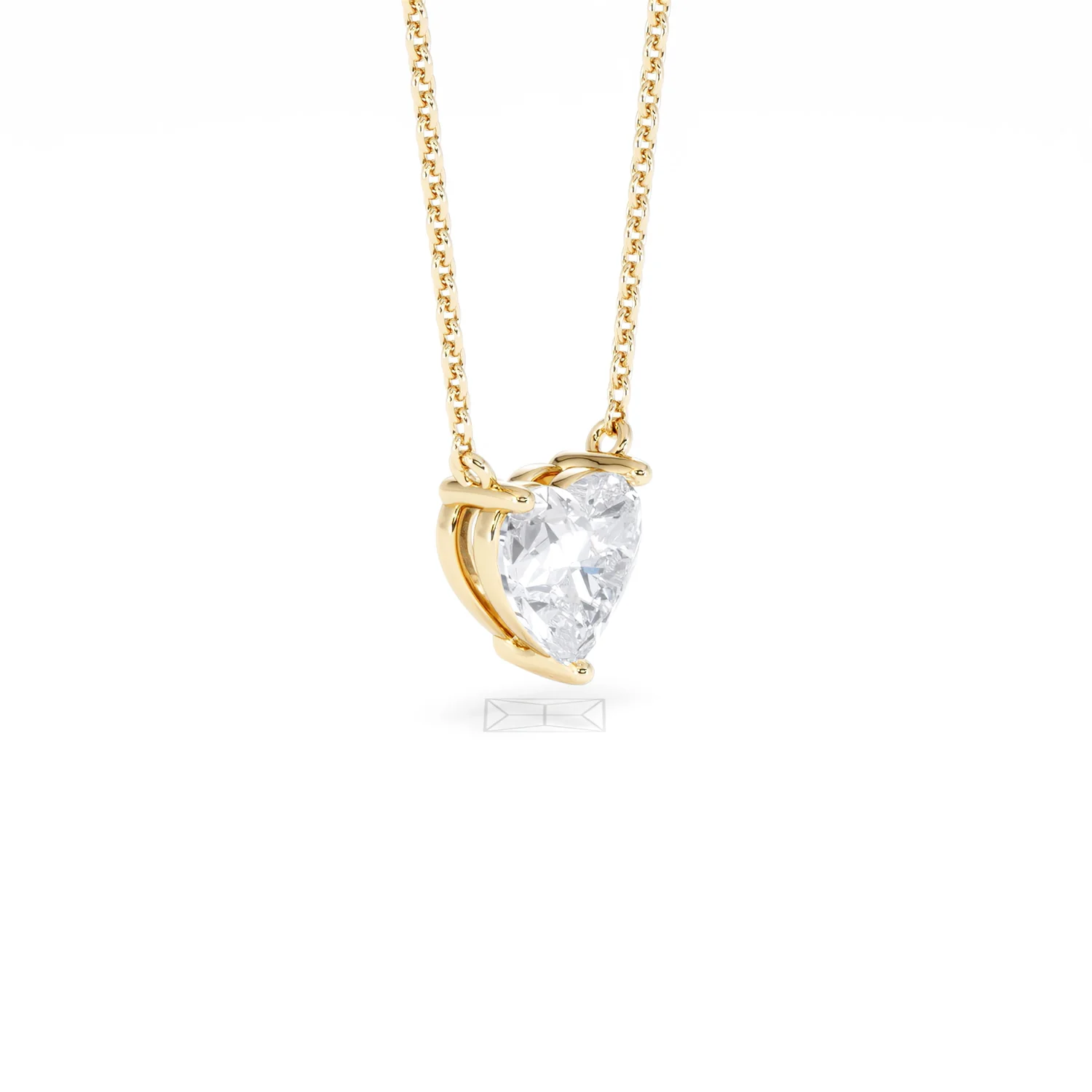 Wanderlust Floating Heart Cut Lab Diamond Solitaire Necklace 1.00ct H/SI in 9K Gold - Image 20