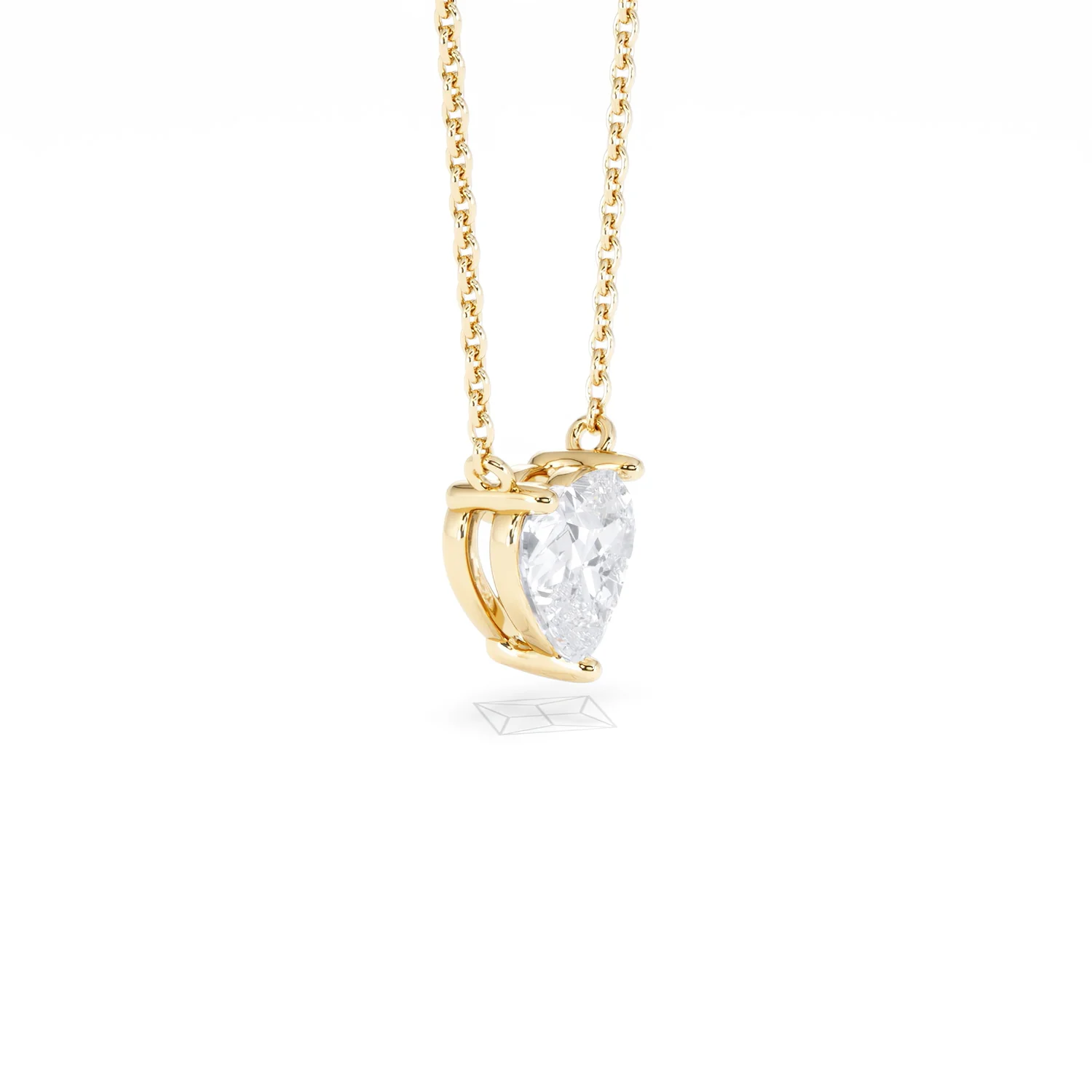 Wanderlust Floating Heart Cut Lab Diamond Solitaire Necklace 1.00ct H/SI in 9K Gold - Image 23